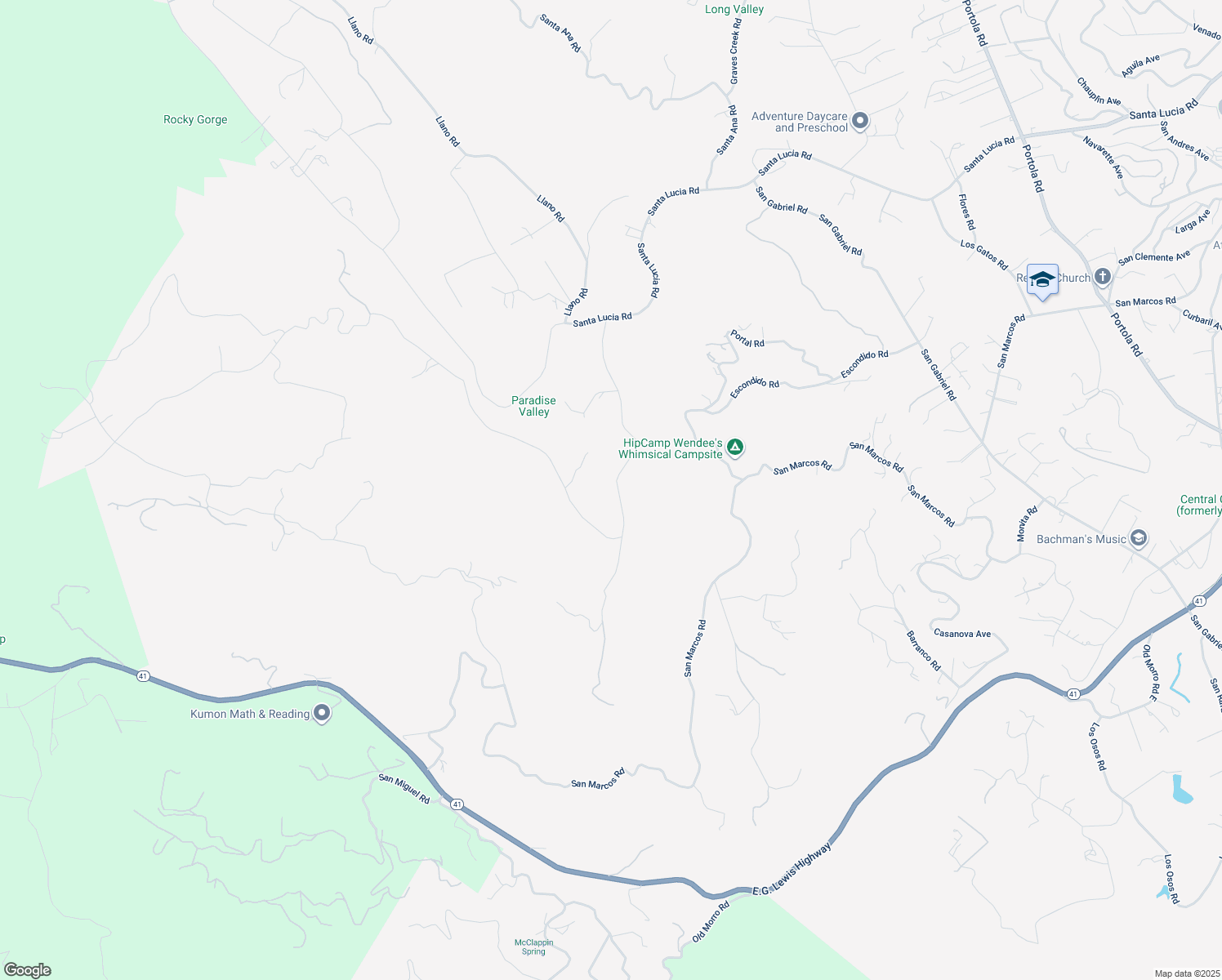map of restaurants, bars, coffee shops, grocery stores, and more near 9575 Laurel Road in Atascadero
