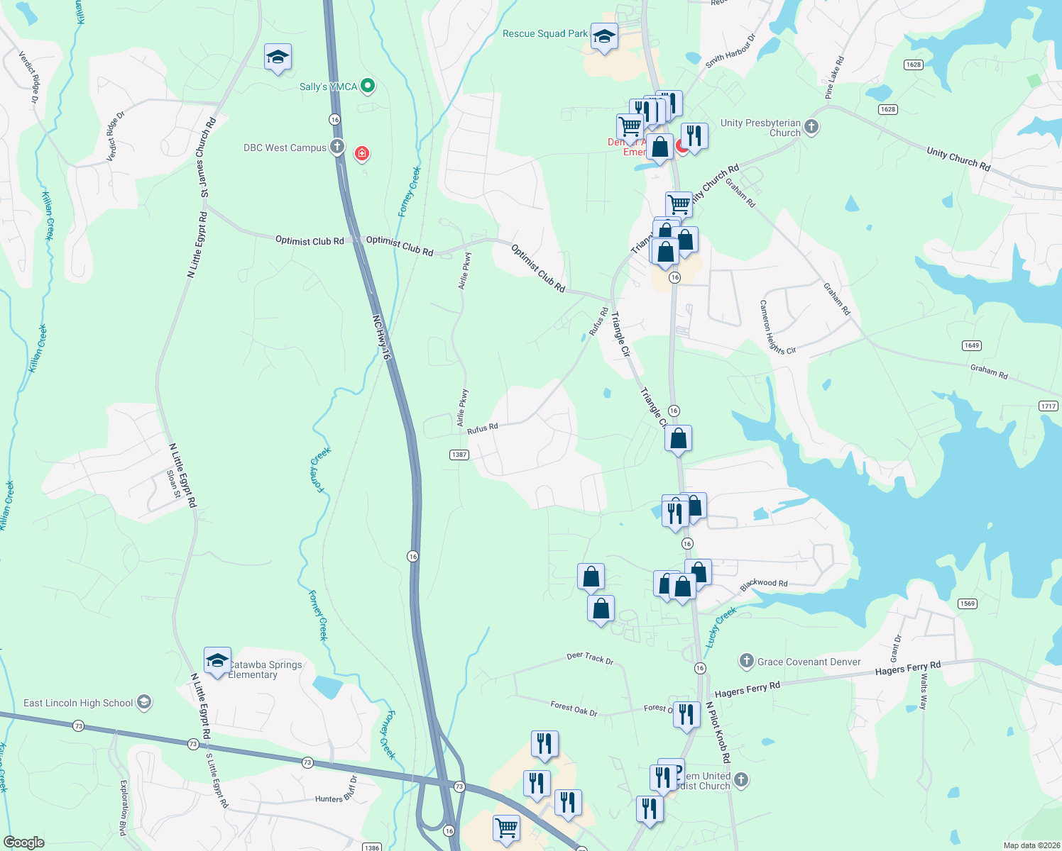 map of restaurants, bars, coffee shops, grocery stores, and more near 1040 Rufus Road in Denver