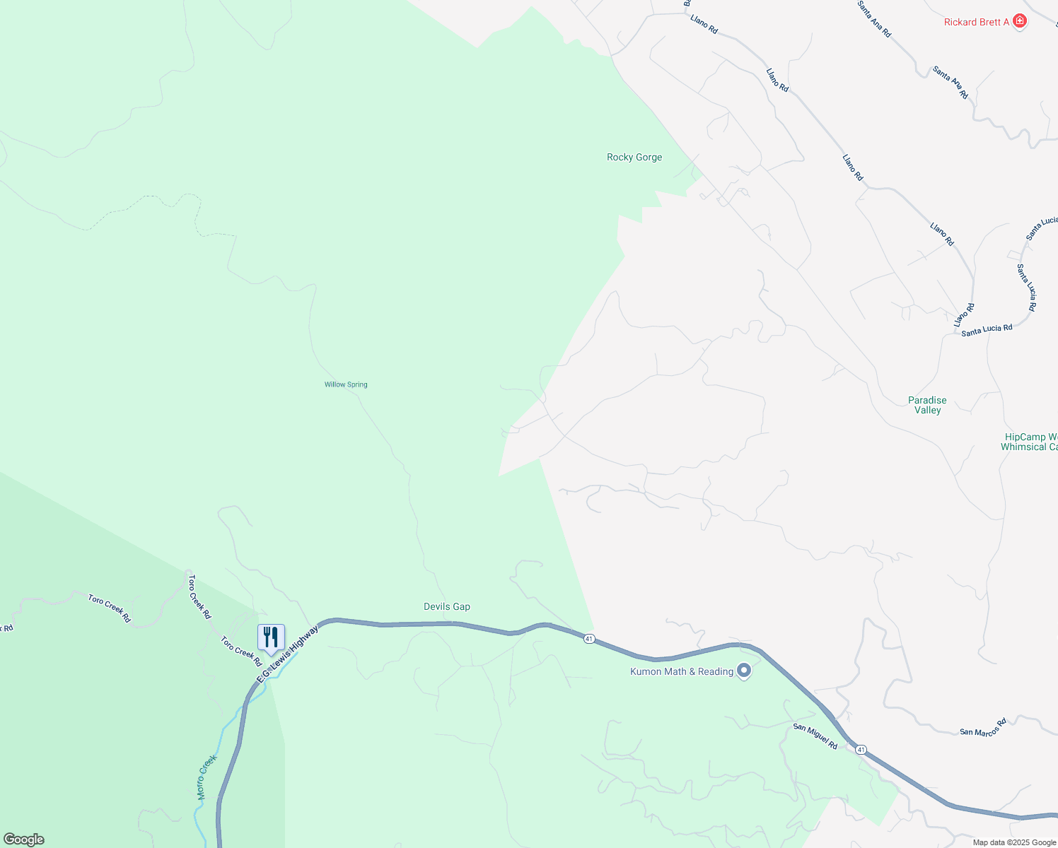 map of restaurants, bars, coffee shops, grocery stores, and more near San Felipe Court in Atascadero