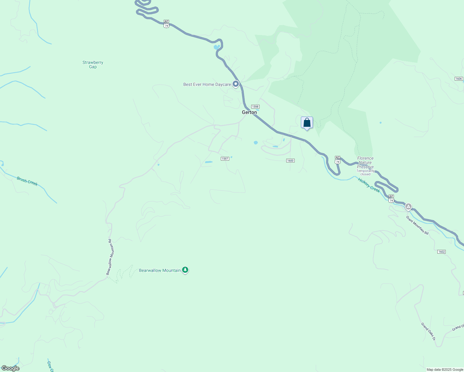 map of restaurants, bars, coffee shops, grocery stores, and more near in Gerton