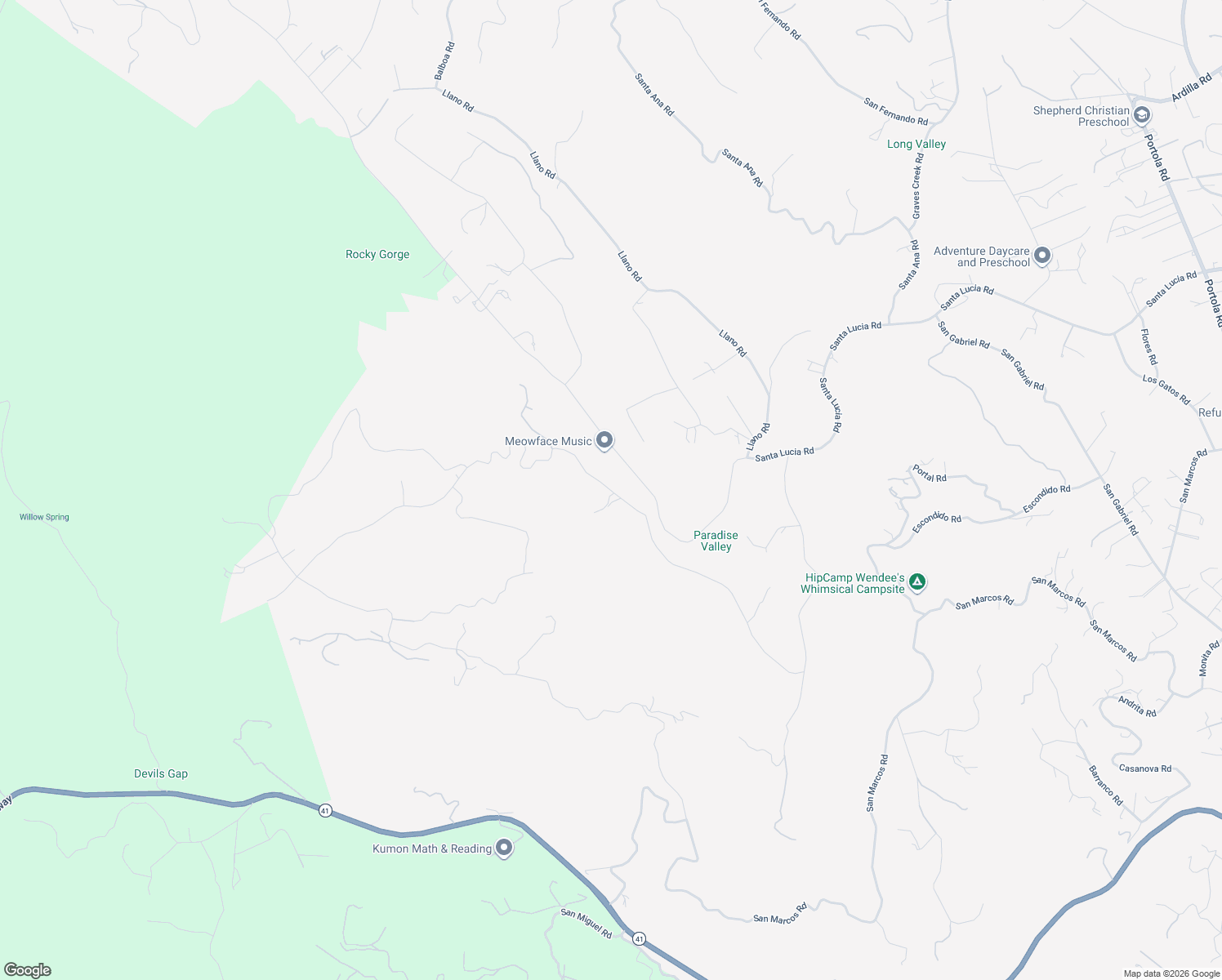 map of restaurants, bars, coffee shops, grocery stores, and more near 12166 Cenegal Road in Atascadero
