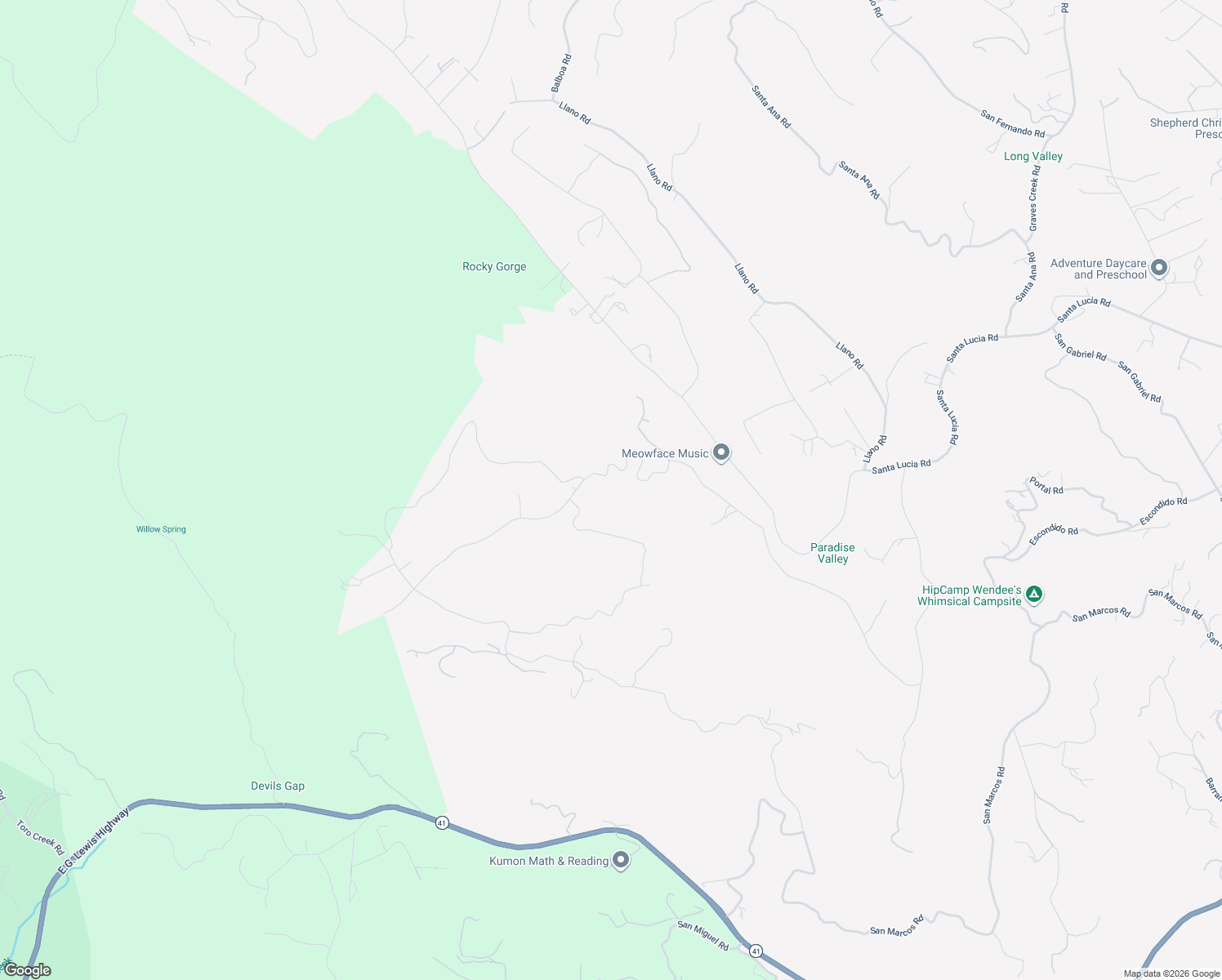 map of restaurants, bars, coffee shops, grocery stores, and more near 12382 Puente Road in Atascadero