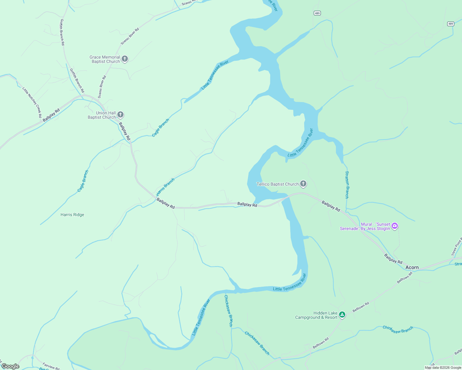 map of restaurants, bars, coffee shops, grocery stores, and more near 3201 Ballplay Road in Madisonville