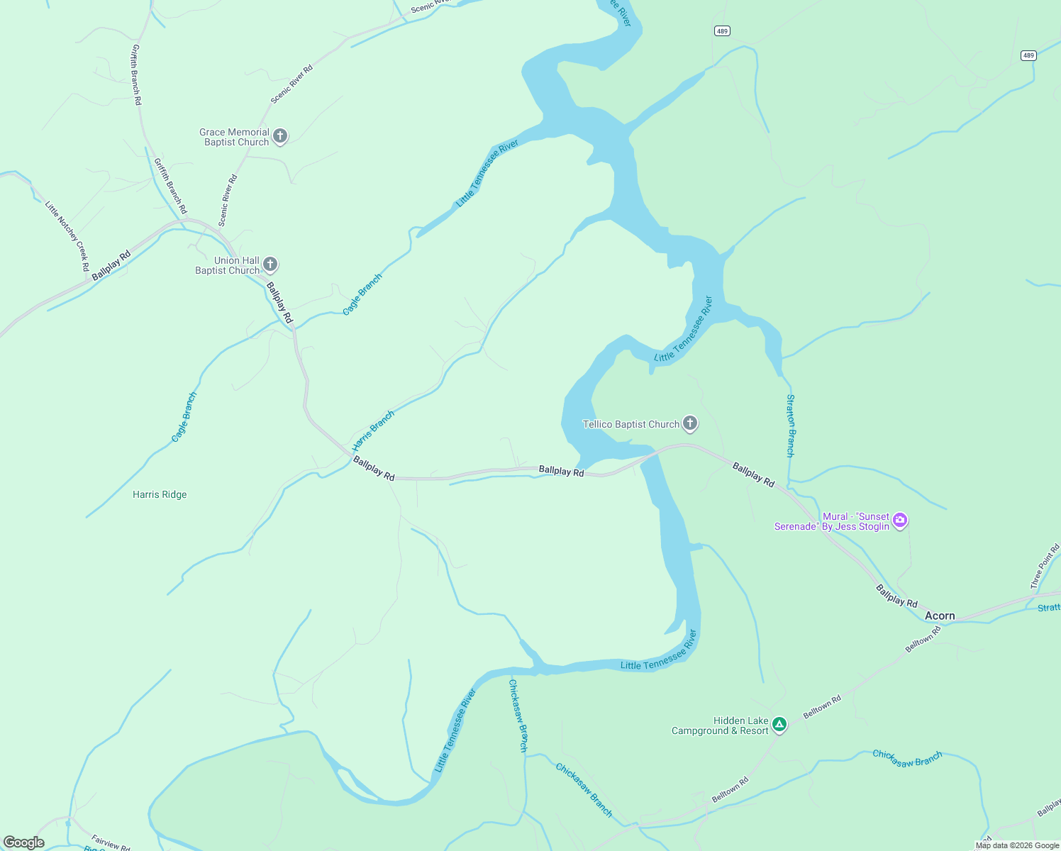 map of restaurants, bars, coffee shops, grocery stores, and more near 3201 Ballplay Road in Madisonville
