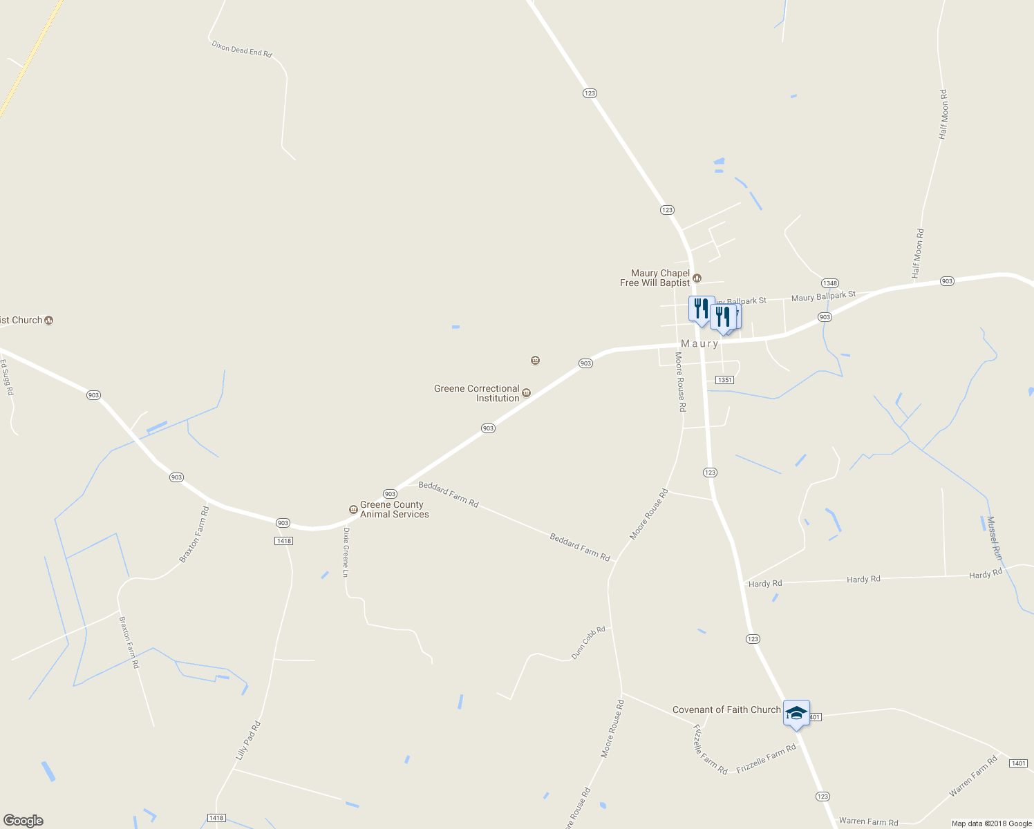 map of restaurants, bars, coffee shops, grocery stores, and more near 2646 Hwy 903 N in Snow Hill