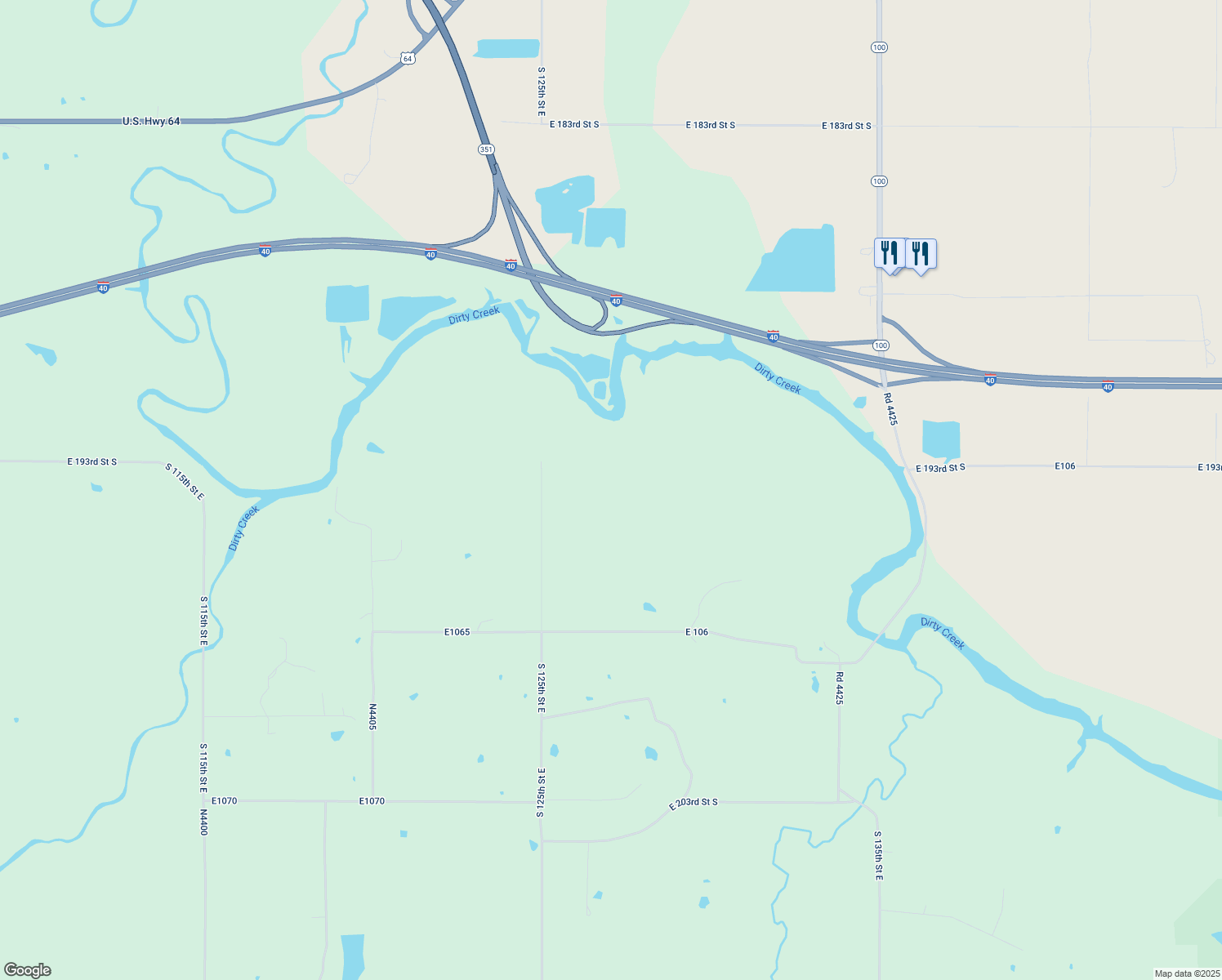 map of restaurants, bars, coffee shops, grocery stores, and more near in Webbers Falls