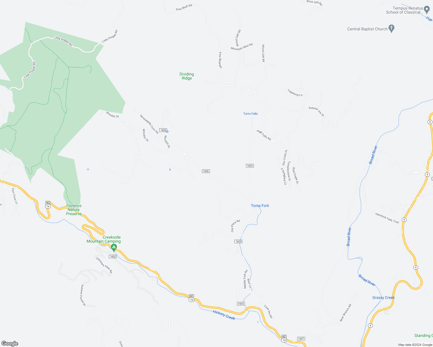 map of restaurants, bars, coffee shops, grocery stores, and more near 1800 Middle Fork Road in Hendersonville