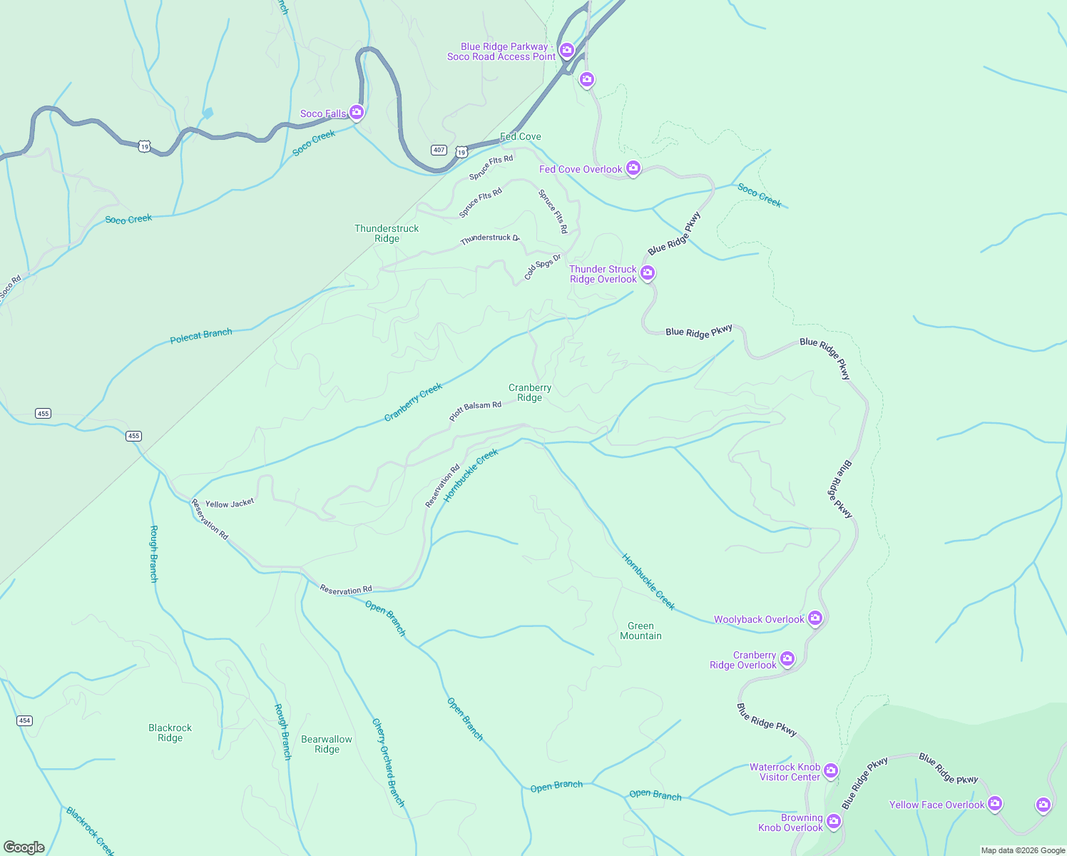 map of restaurants, bars, coffee shops, grocery stores, and more near 49 Hornbuckle Road in Maggie Valley