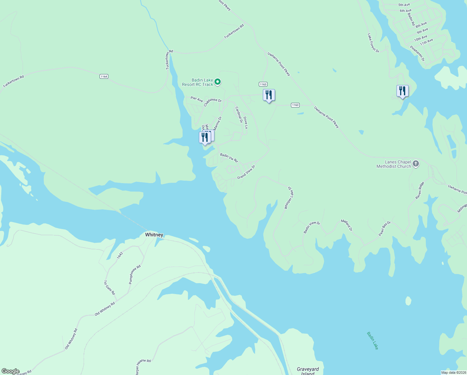 map of restaurants, bars, coffee shops, grocery stores, and more near 122 Deerfield Drive in New London