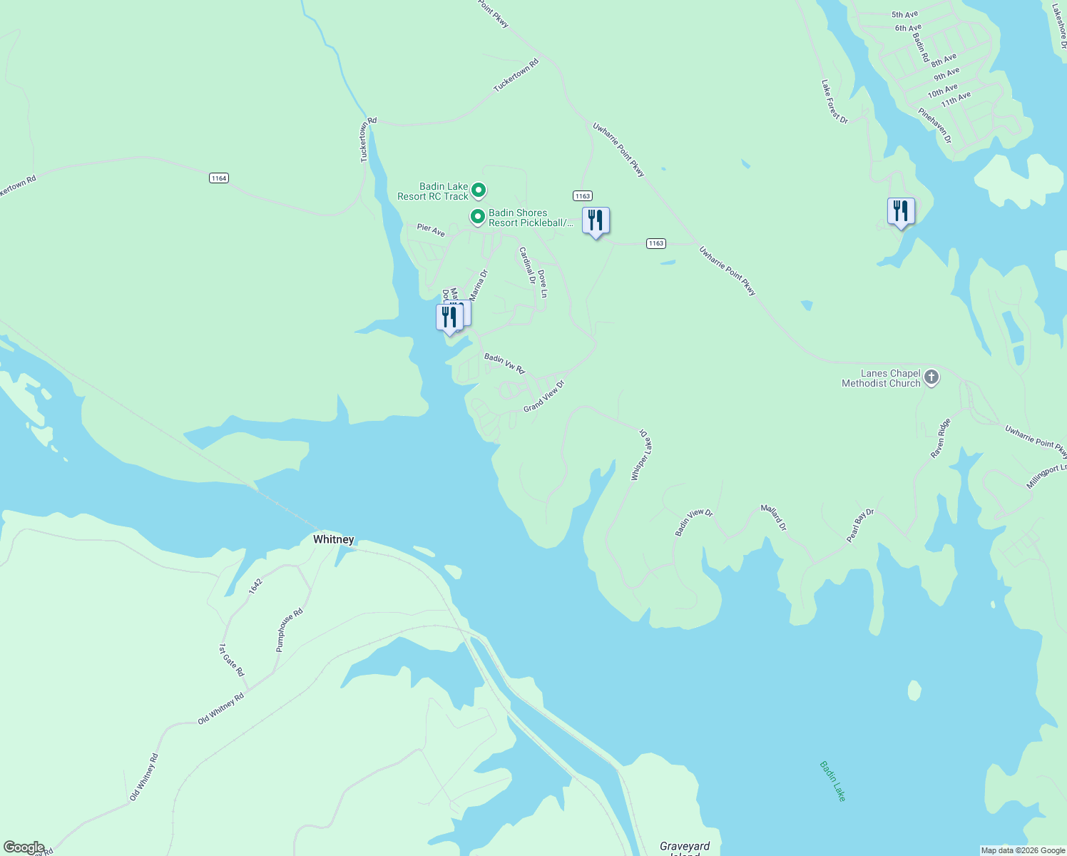 map of restaurants, bars, coffee shops, grocery stores, and more near 122 Deerfield Drive in New London