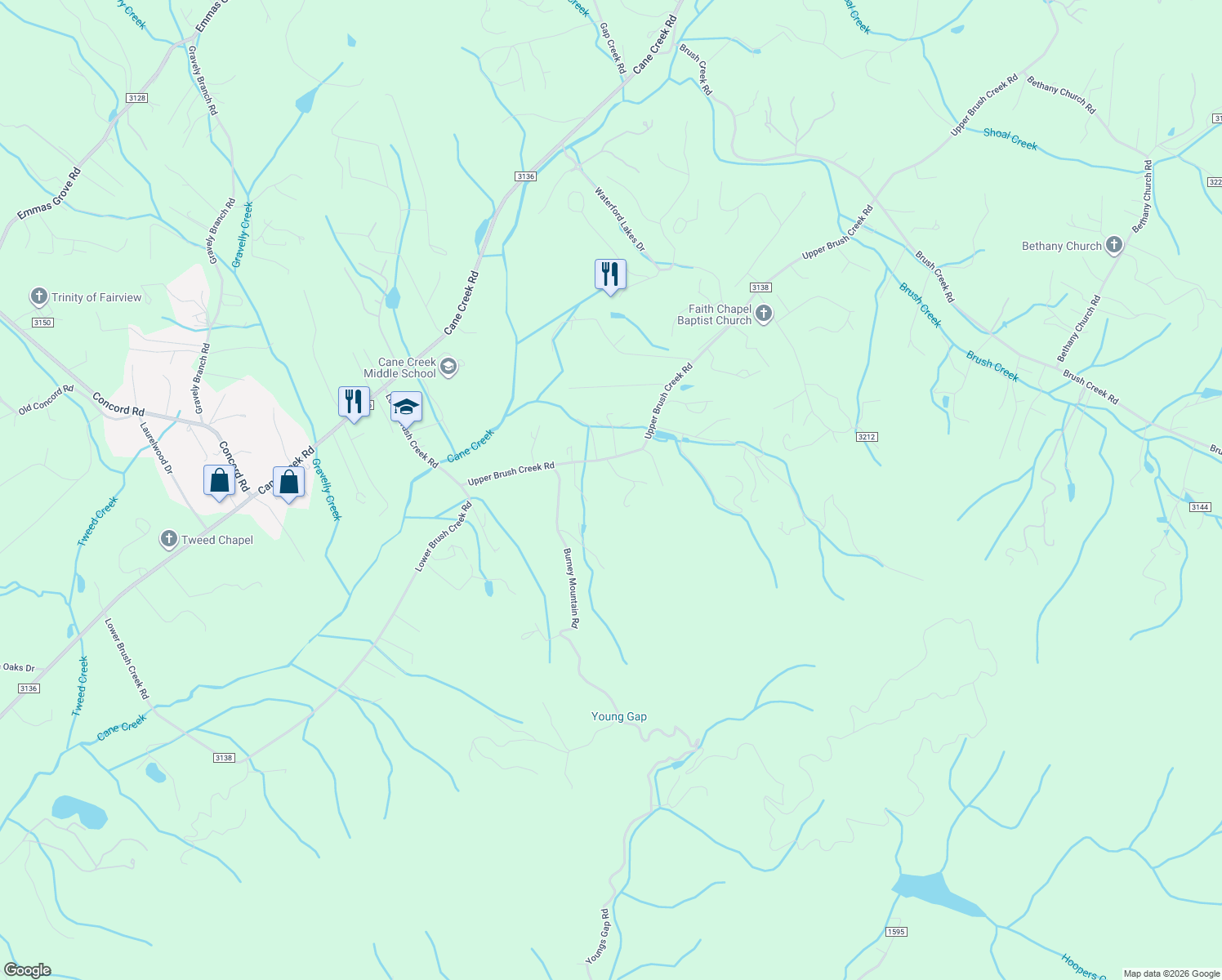 map of restaurants, bars, coffee shops, grocery stores, and more near 45 Josiah Lane in Fletcher