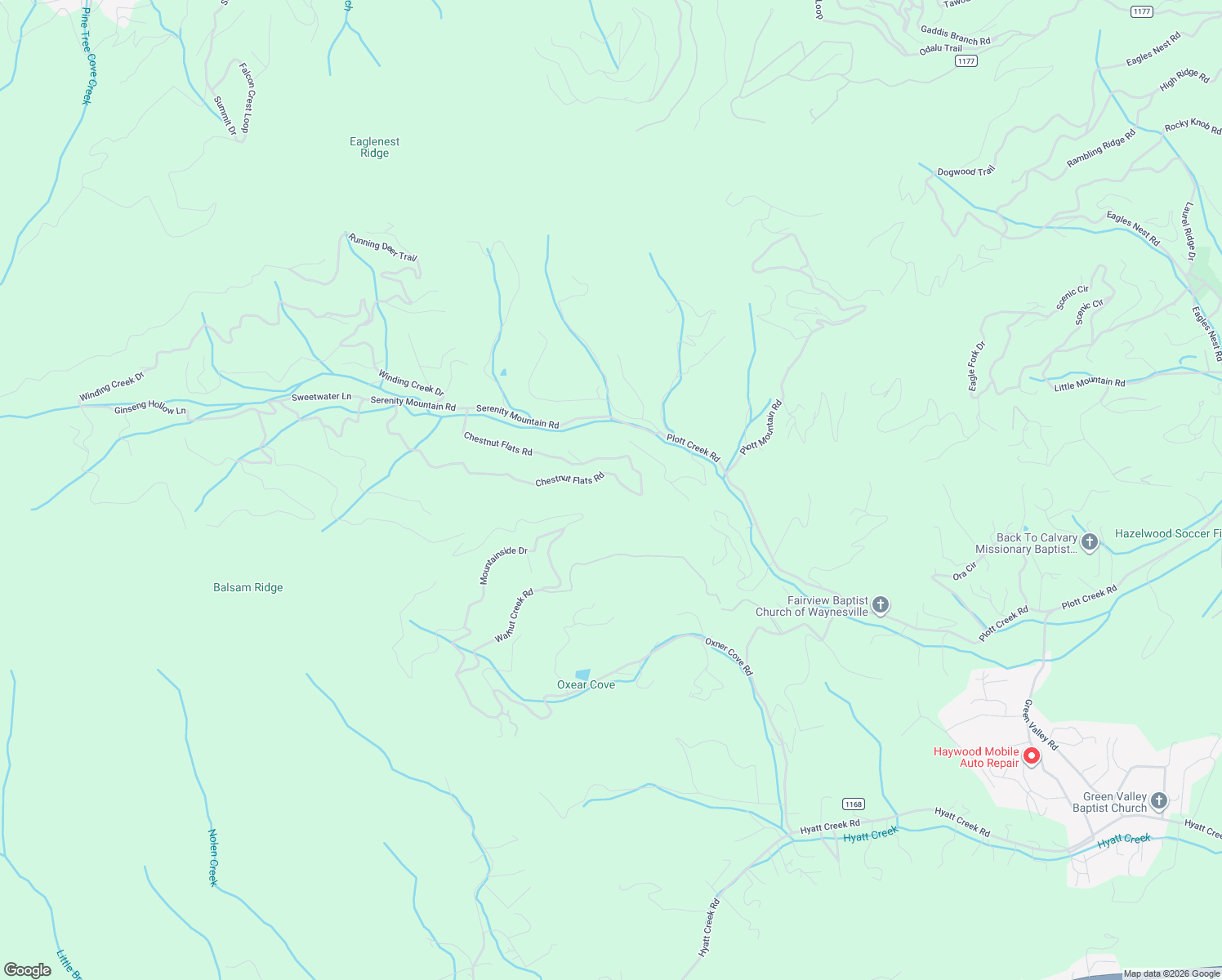 map of restaurants, bars, coffee shops, grocery stores, and more near 911 Chestnut Flats Road in Waynesville