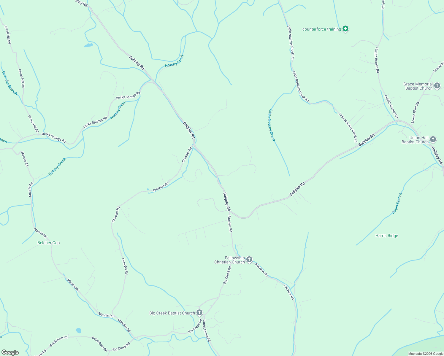 map of restaurants, bars, coffee shops, grocery stores, and more near 1918-1924 Ballplay Road in Madisonville