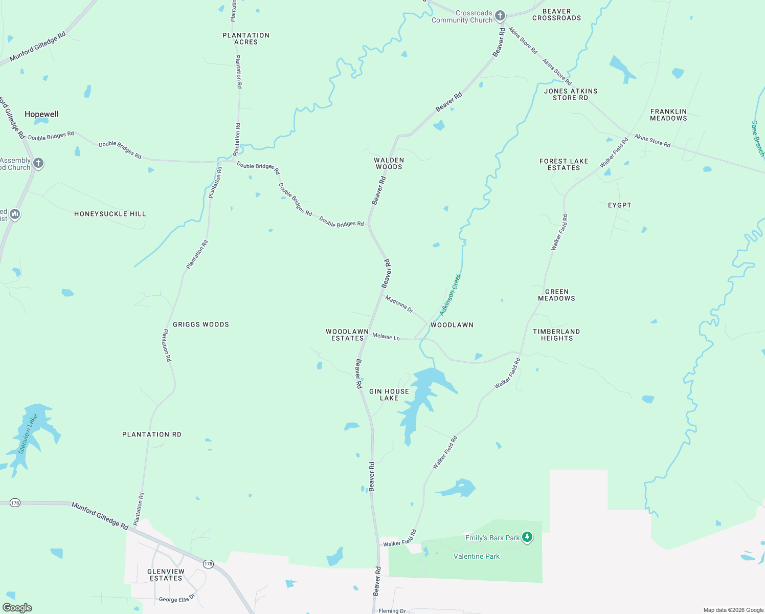 map of restaurants, bars, coffee shops, grocery stores, and more near 2325 Beaver Road in Munford