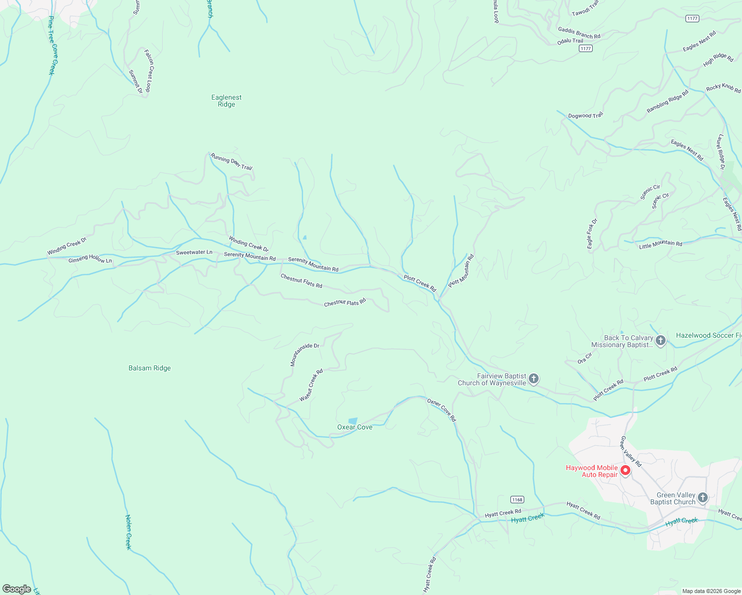map of restaurants, bars, coffee shops, grocery stores, and more near 911 Chestnut Flats Road in Waynesville