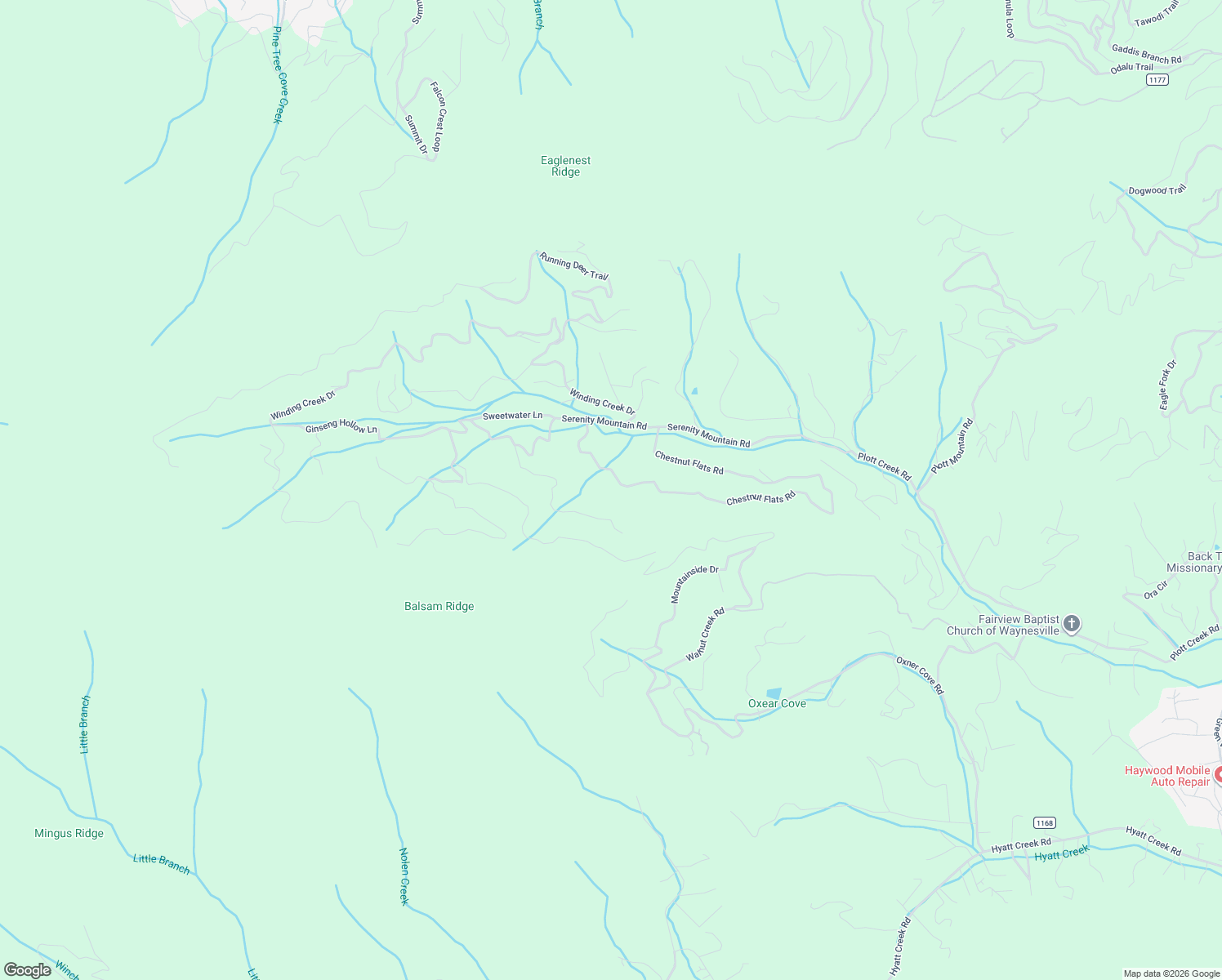 map of restaurants, bars, coffee shops, grocery stores, and more near 1447 Chestnut Flats Road in Waynesville