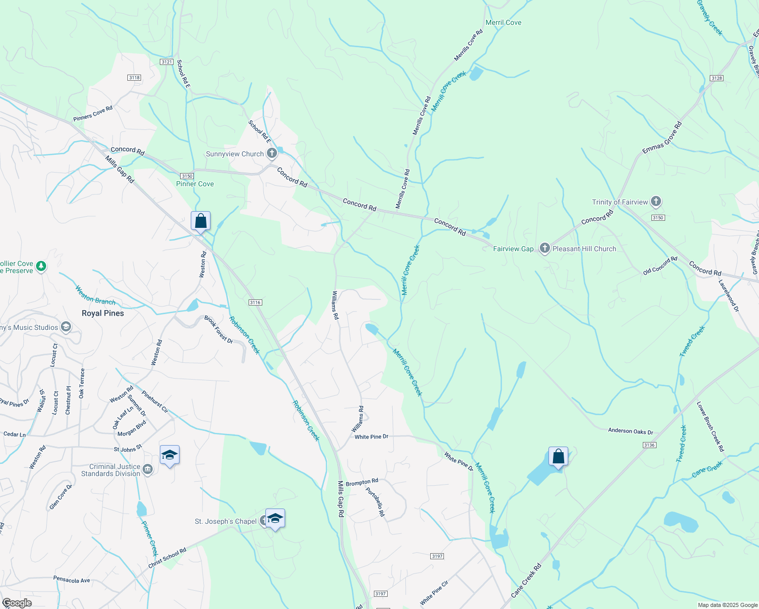 map of restaurants, bars, coffee shops, grocery stores, and more near 65 Jackson Meadow Road in Fletcher