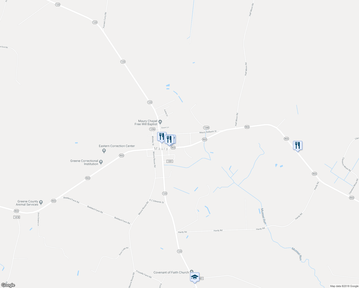 map of restaurants, bars, coffee shops, grocery stores, and more near 159 Oak Grove Circle in Snow Hill