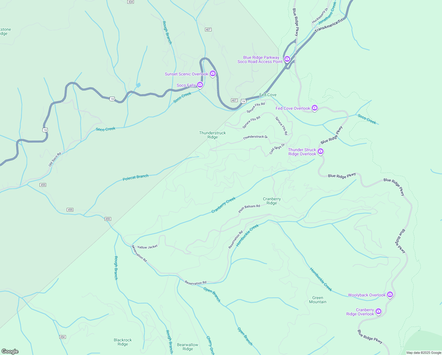 map of restaurants, bars, coffee shops, grocery stores, and more near 123-3A Branch Falls Trail in Sylva