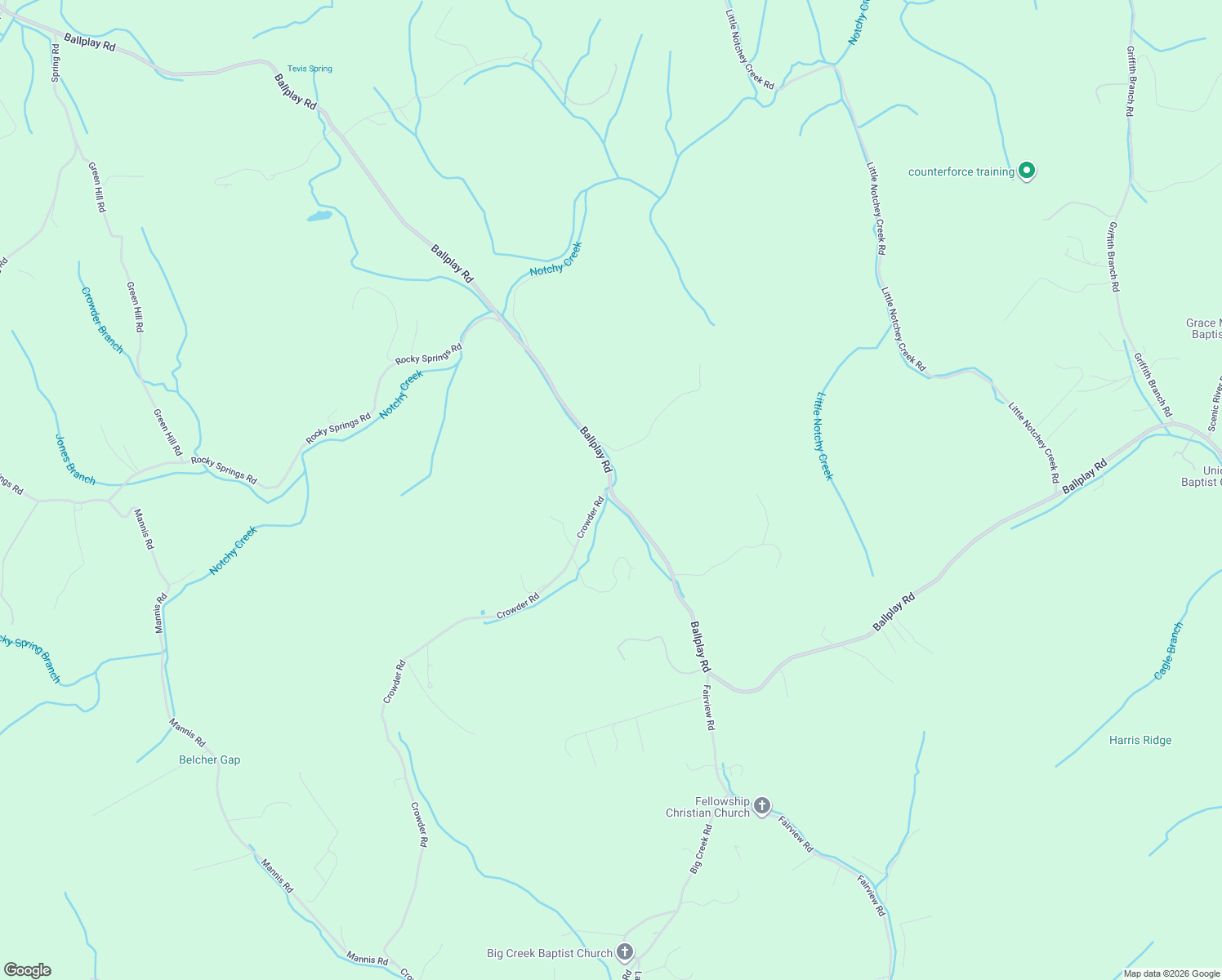 map of restaurants, bars, coffee shops, grocery stores, and more near 1918 Ballplay Road in Madisonville