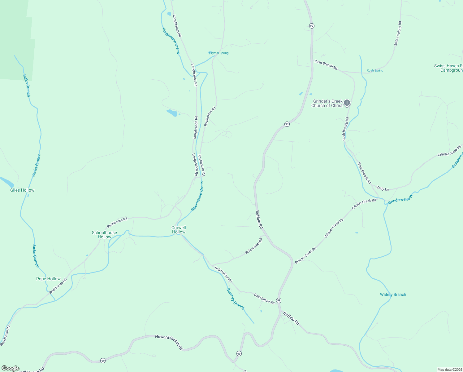 map of restaurants, bars, coffee shops, grocery stores, and more near 153 Vista Pointe in Hohenwald