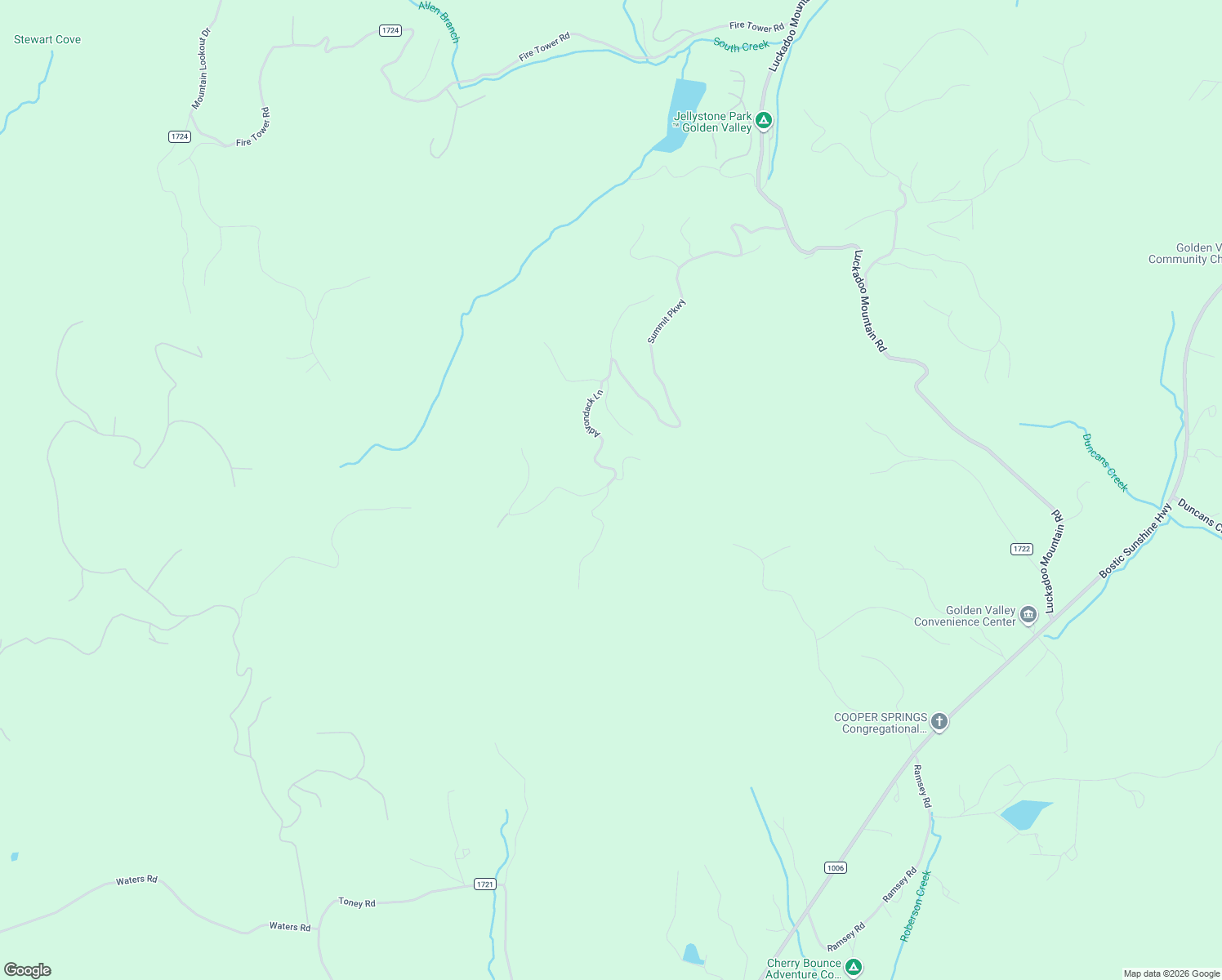 map of restaurants, bars, coffee shops, grocery stores, and more near 351 Adirondack Lane in Bostic