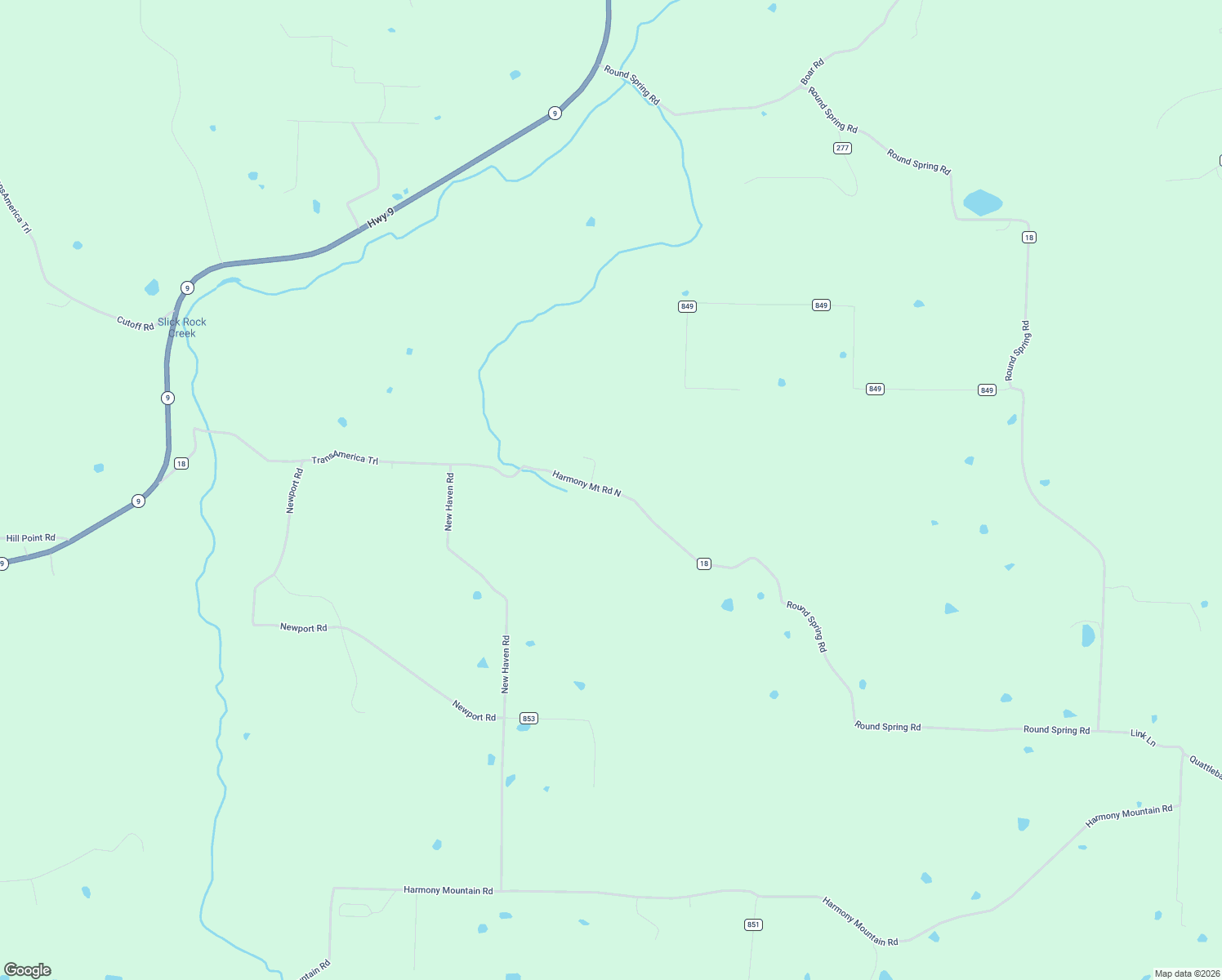 map of restaurants, bars, coffee shops, grocery stores, and more near Round Spring Road in Van Buren County