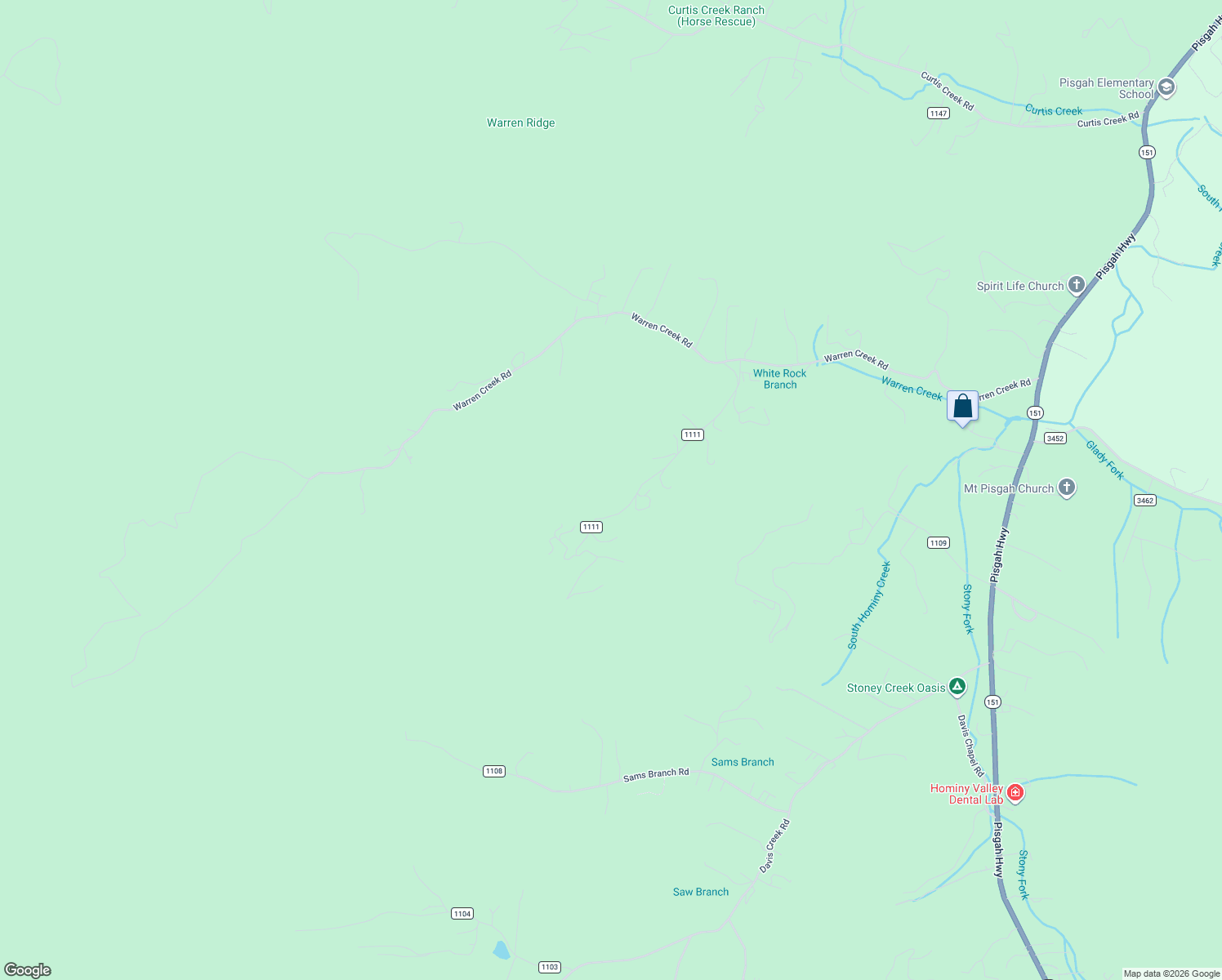 map of restaurants, bars, coffee shops, grocery stores, and more near 106 White Rock Branch Road in Candler