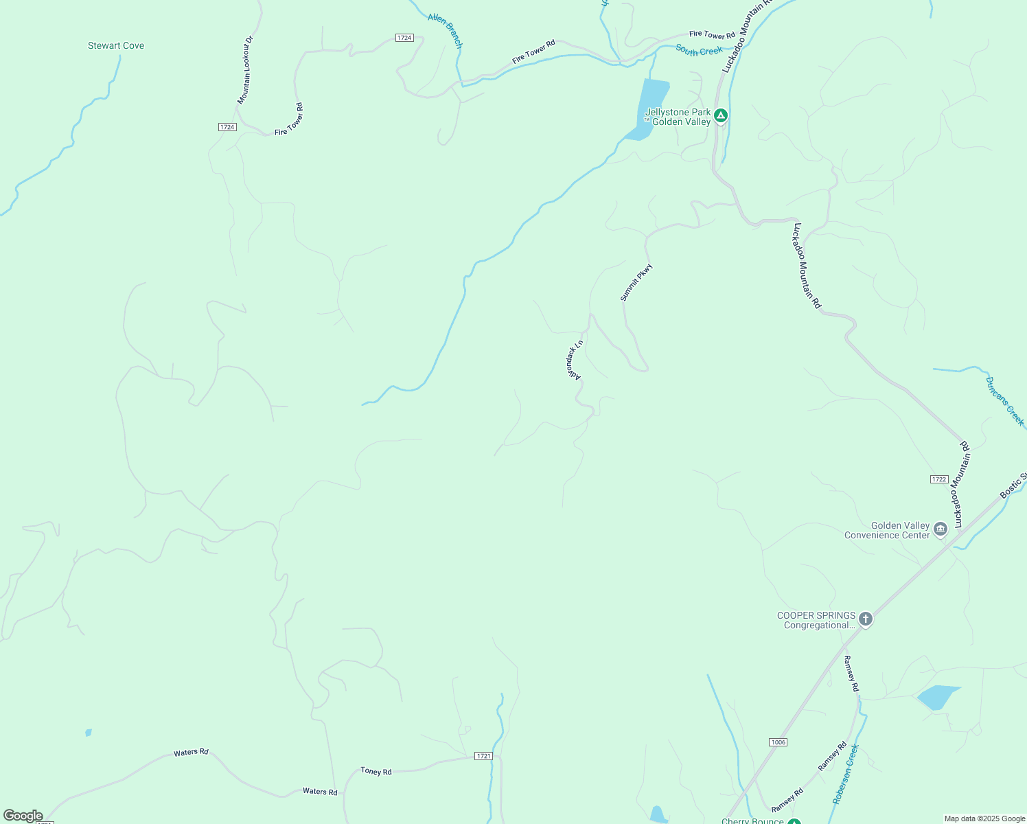 map of restaurants, bars, coffee shops, grocery stores, and more near 557 Adirondack Lane in Bostic