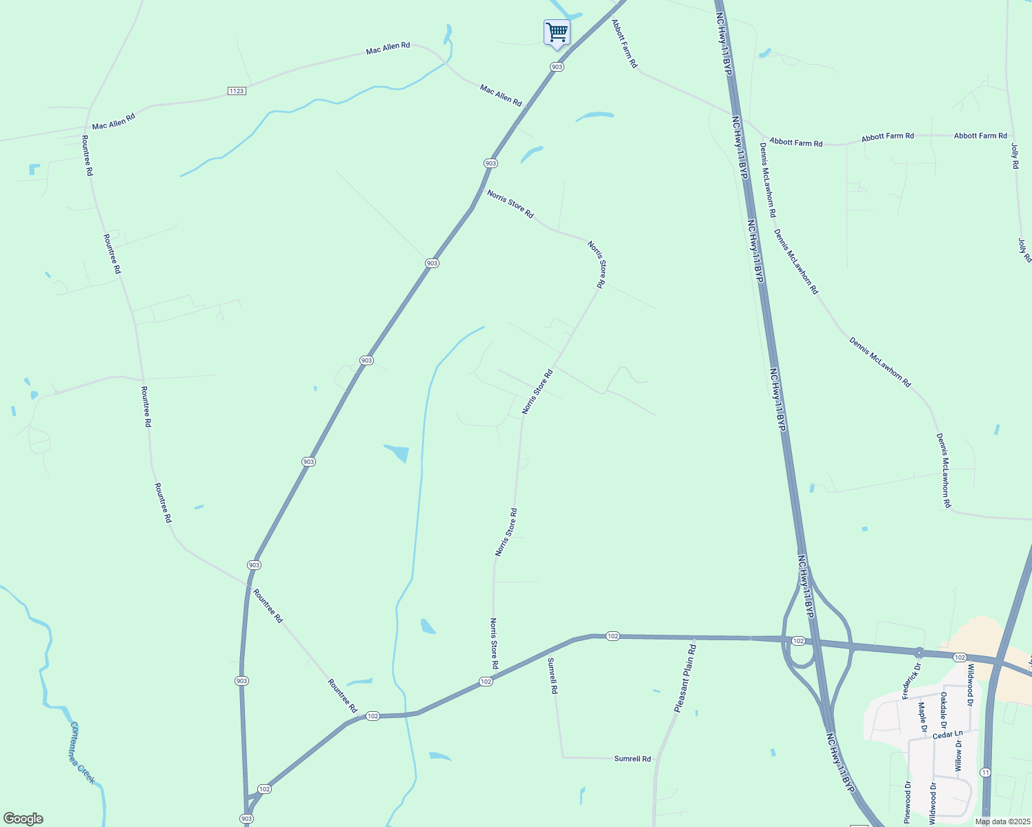 map of restaurants, bars, coffee shops, grocery stores, and more near 4254 Norris Store Rd in Ayden