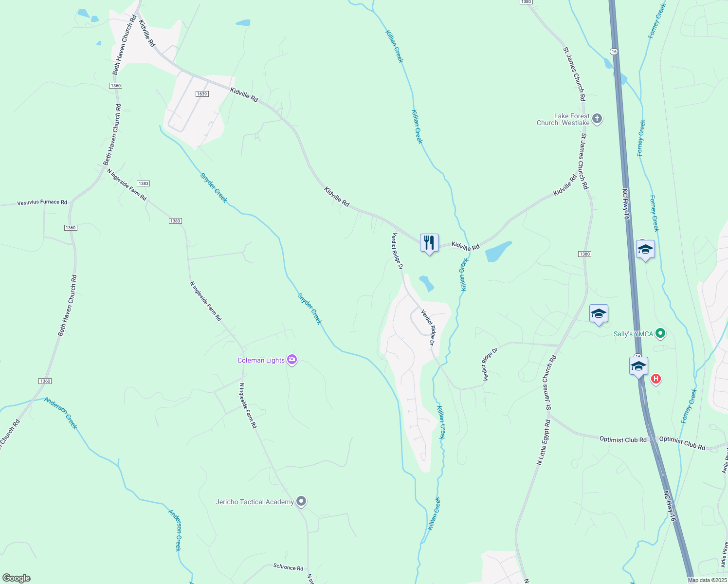 map of restaurants, bars, coffee shops, grocery stores, and more near Augusta National Drive in Denver