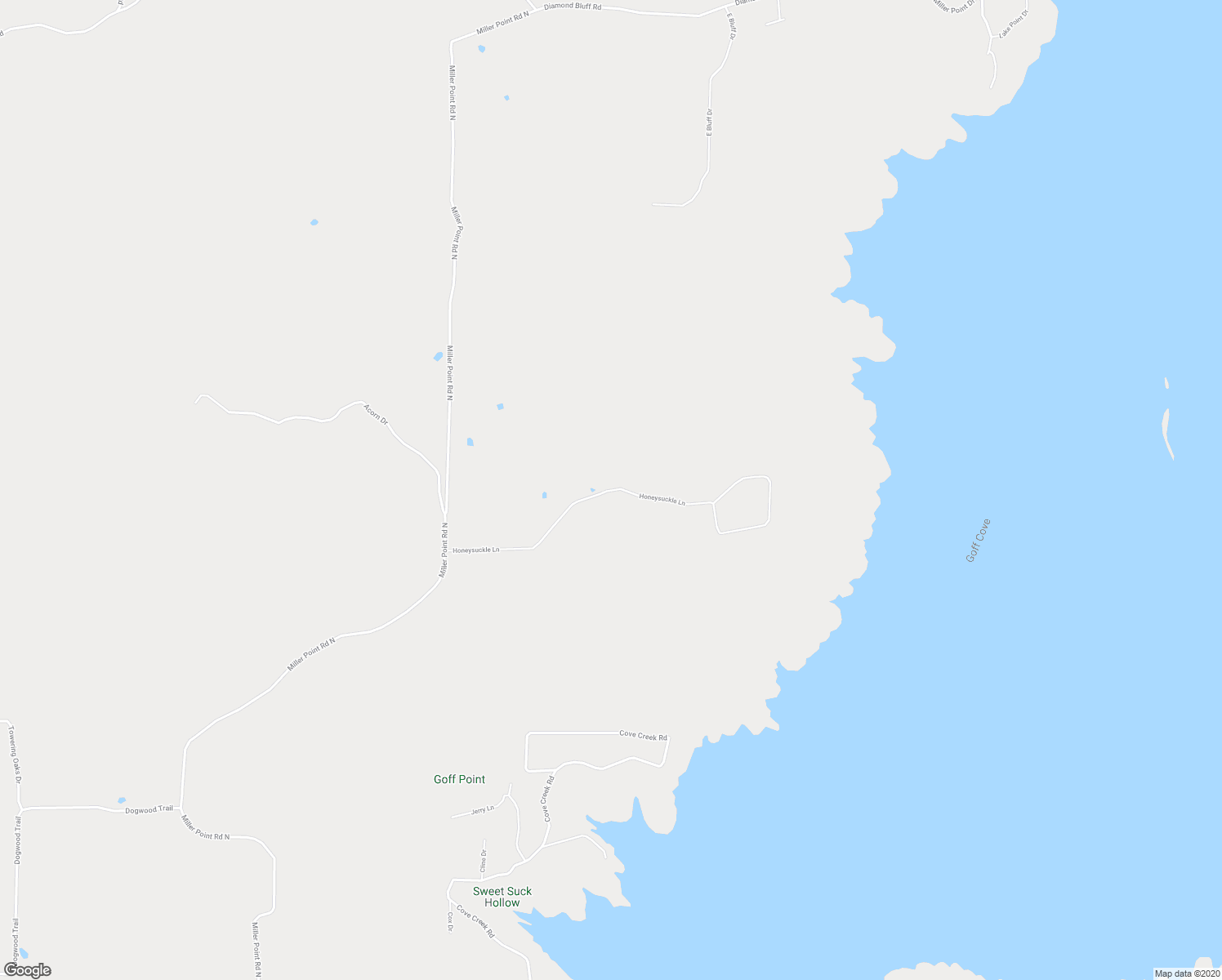 map of restaurants, bars, coffee shops, grocery stores, and more near Honeysuckle Lane in Quitman