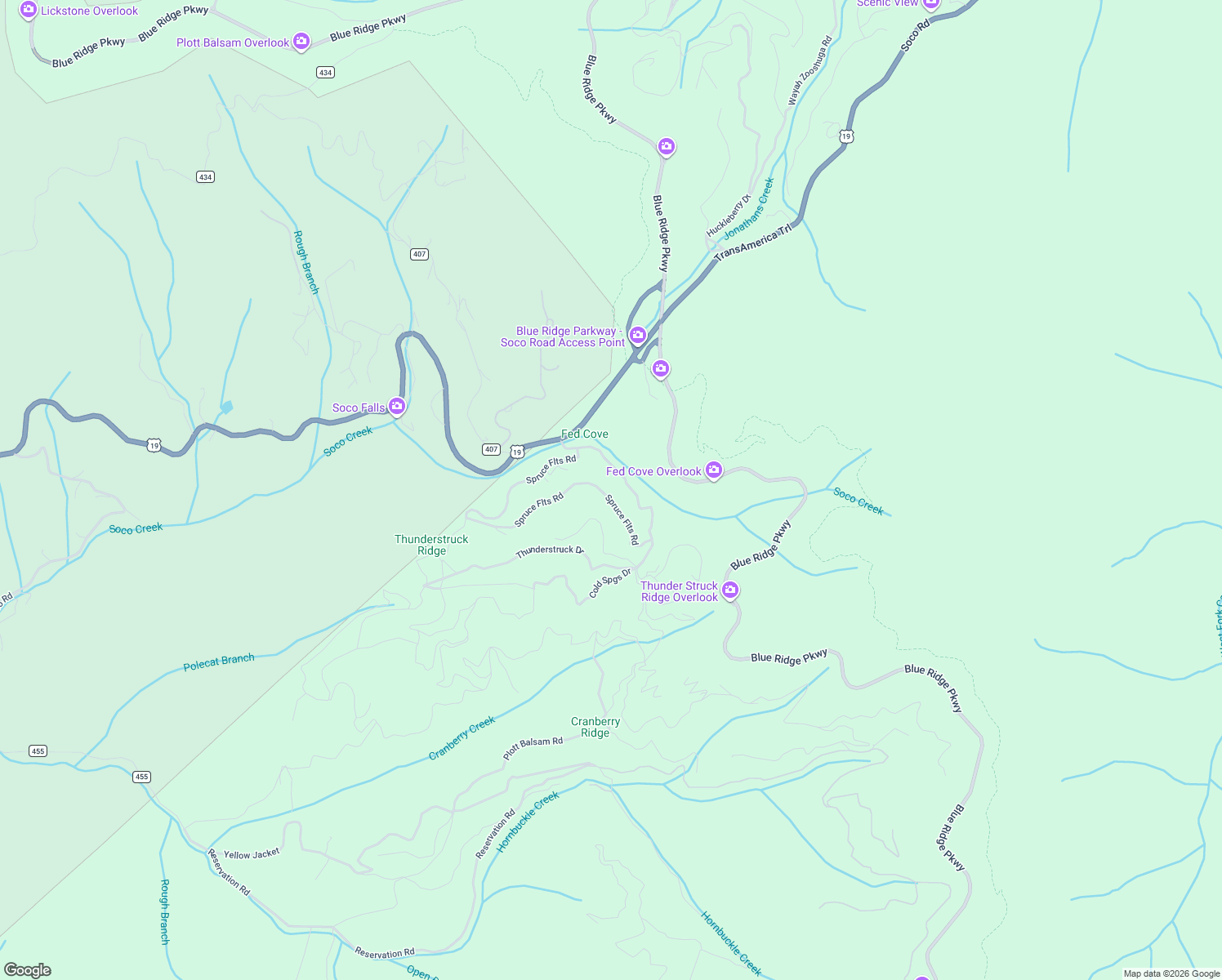 map of restaurants, bars, coffee shops, grocery stores, and more near 951 Spruce Flats Road in Maggie Valley