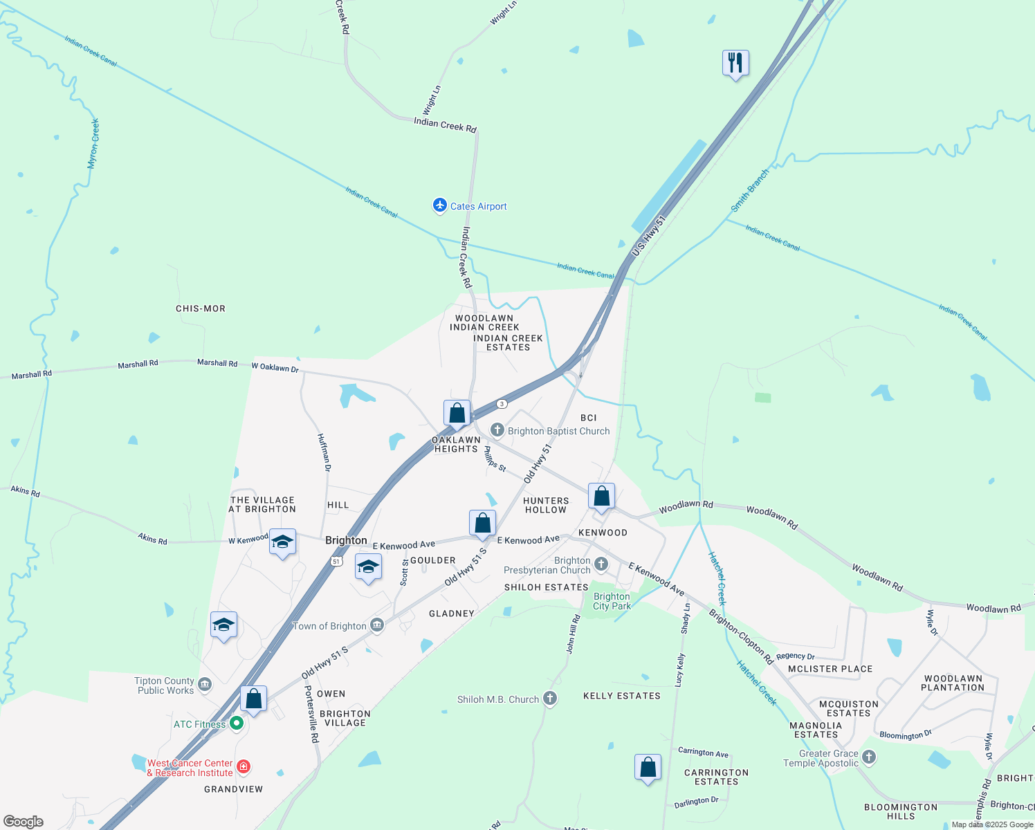 map of restaurants, bars, coffee shops, grocery stores, and more near 147 Alexander Drive in Brighton