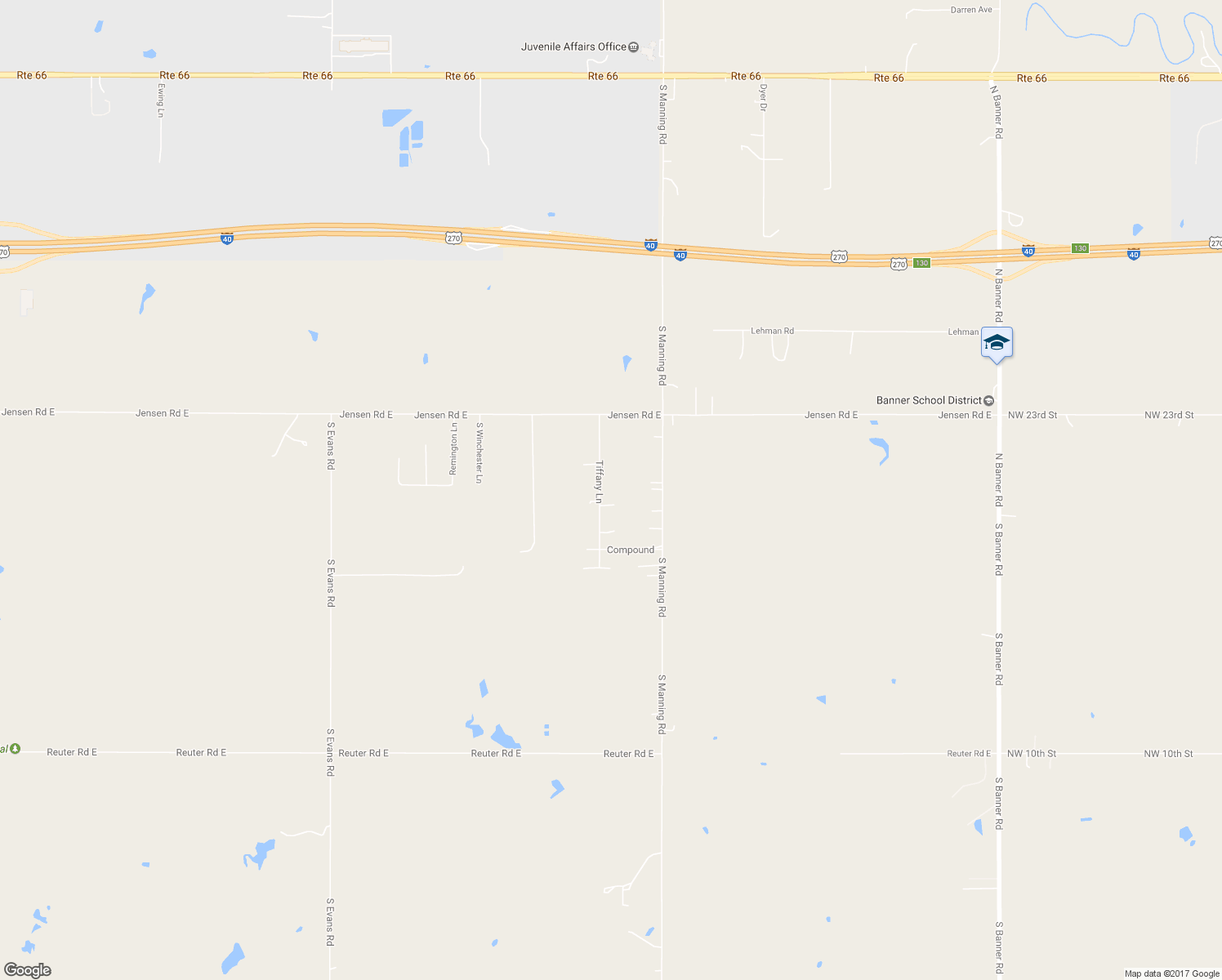 map of restaurants, bars, coffee shops, grocery stores, and more near 4621 Tiffany Lane in El Reno