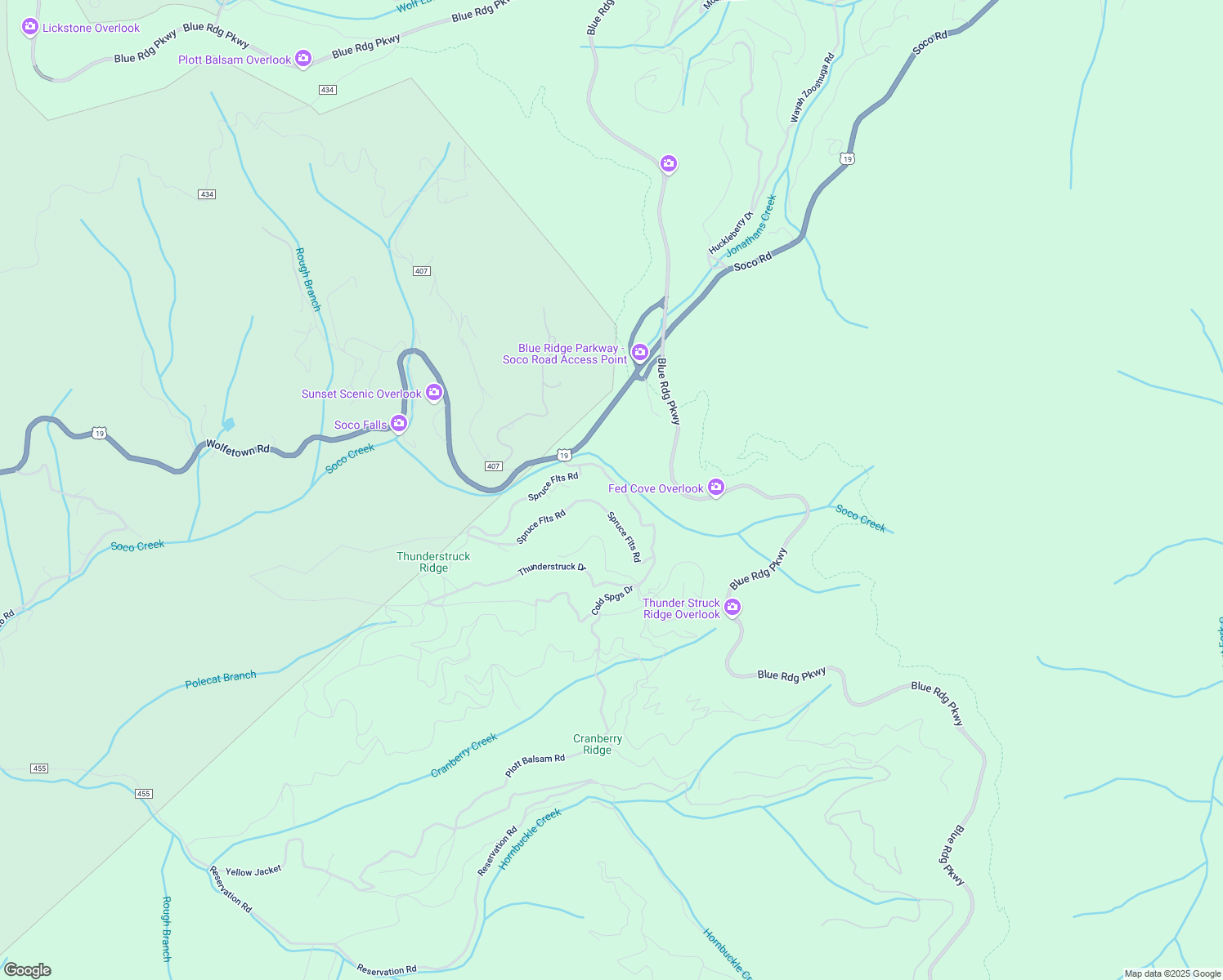 map of restaurants, bars, coffee shops, grocery stores, and more near 951 Spruce Flats Road in Maggie Valley