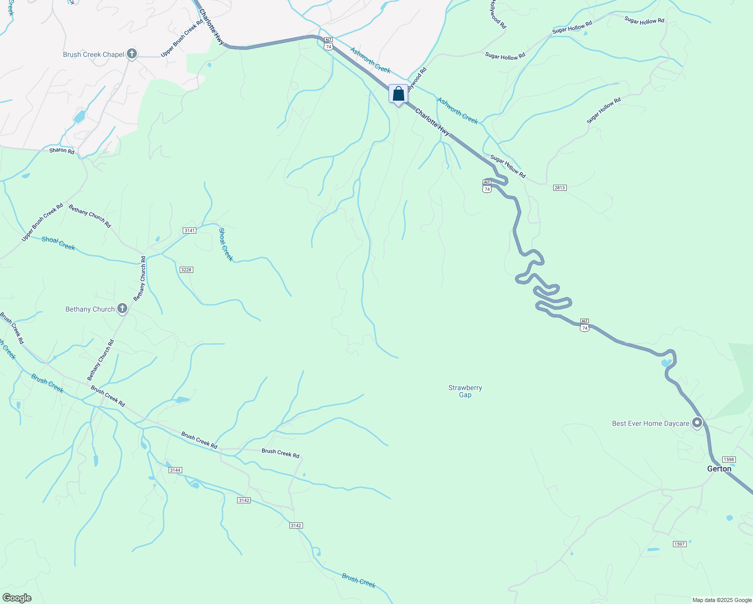 map of restaurants, bars, coffee shops, grocery stores, and more near 220 Mcabee Cove Road in Fairview