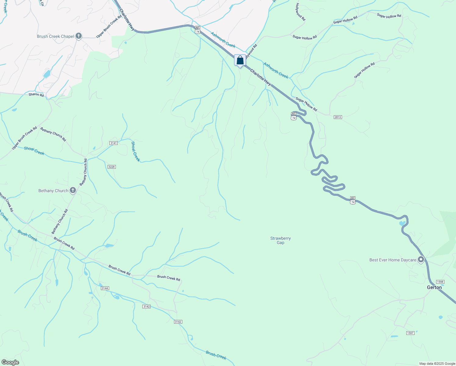 map of restaurants, bars, coffee shops, grocery stores, and more near 220 Mcabee Cove Road in Fairview