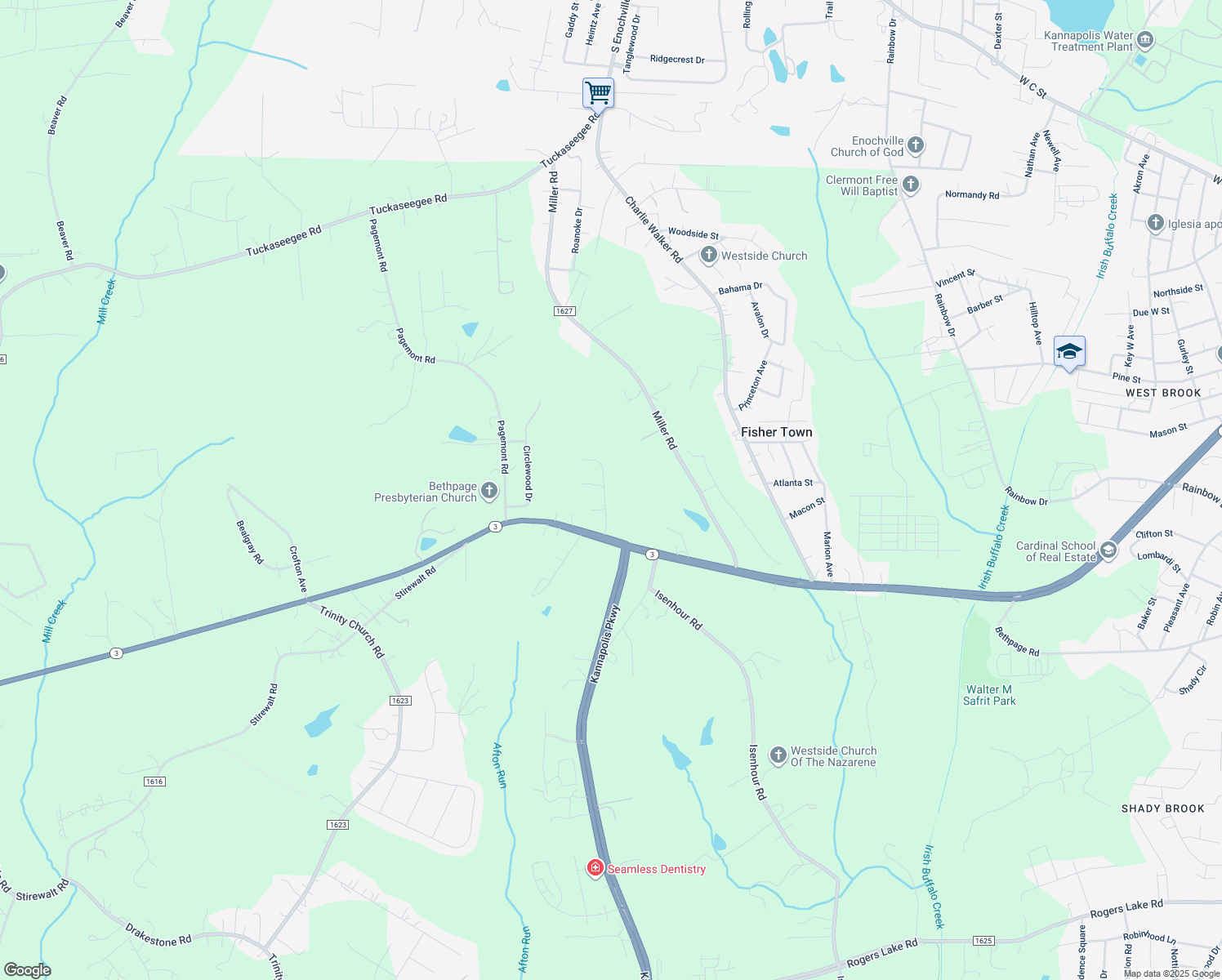 map of restaurants, bars, coffee shops, grocery stores, and more near 5408 Randolph Road in Kannapolis