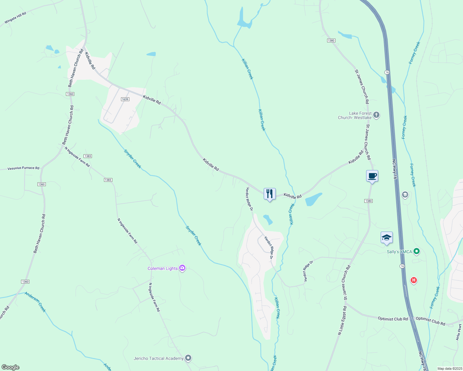 map of restaurants, bars, coffee shops, grocery stores, and more near 7166 Kidville Road in Denver