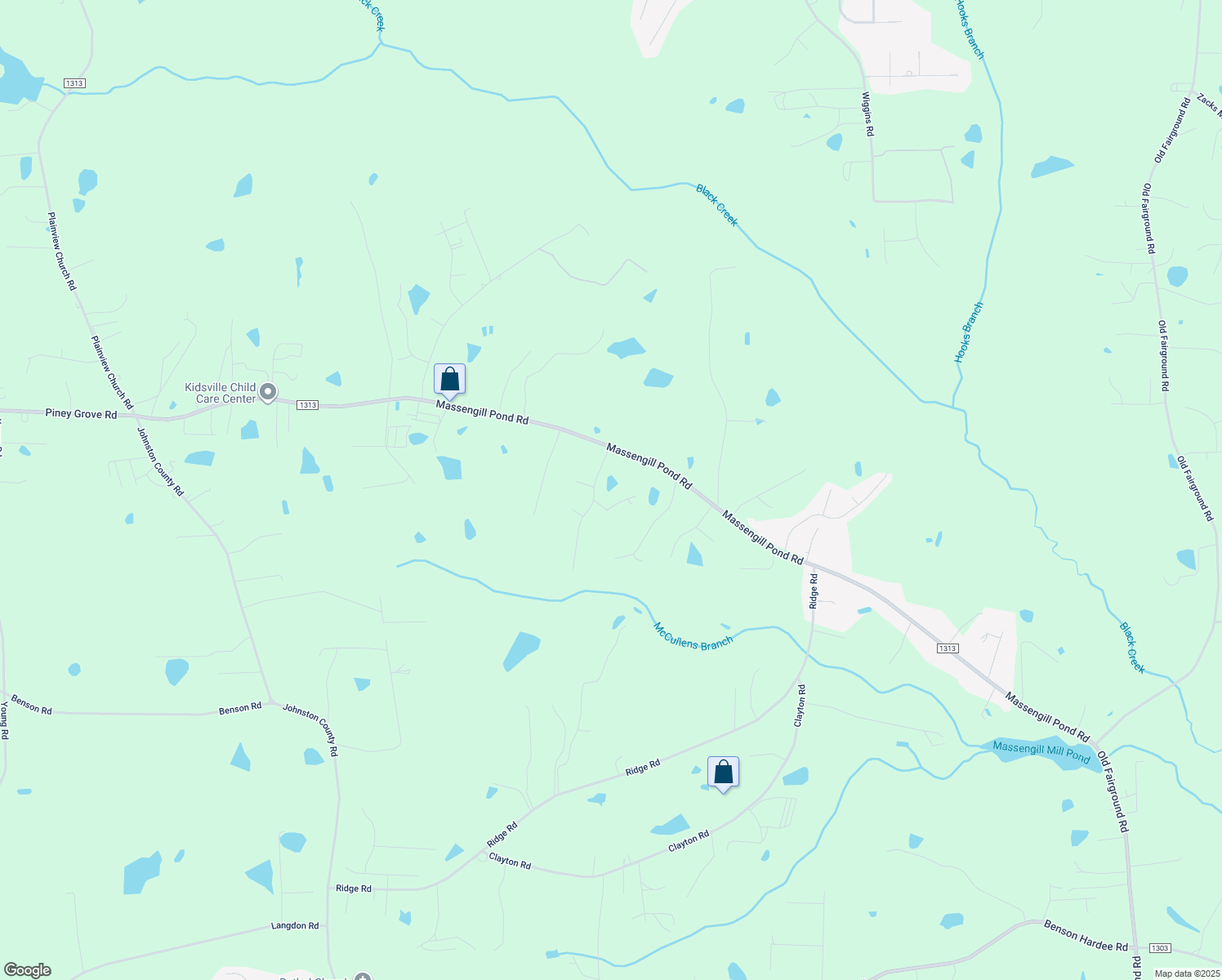 map of restaurants, bars, coffee shops, grocery stores, and more near 105 David Cir in Angier