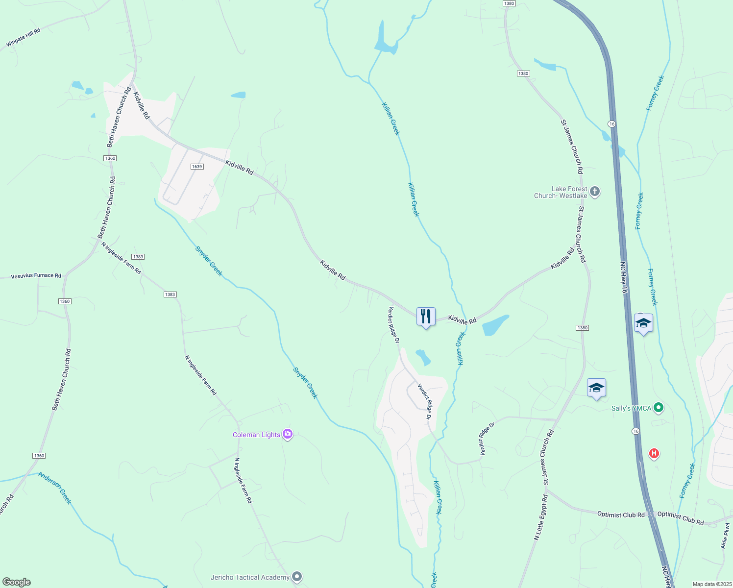 map of restaurants, bars, coffee shops, grocery stores, and more near 7166 Kidville Road in Denver