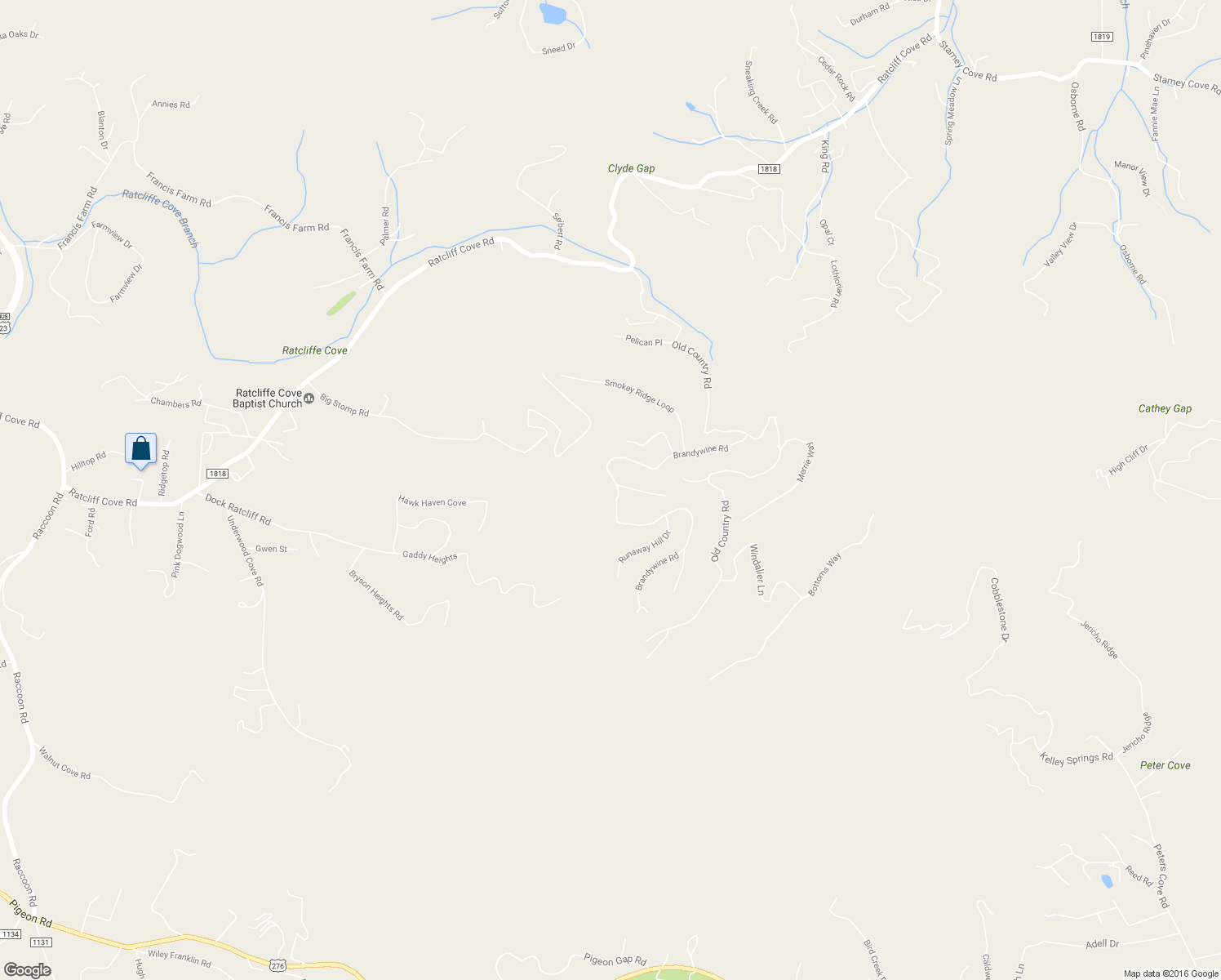 map of restaurants, bars, coffee shops, grocery stores, and more near 600 Brandywine Road in Waynesville