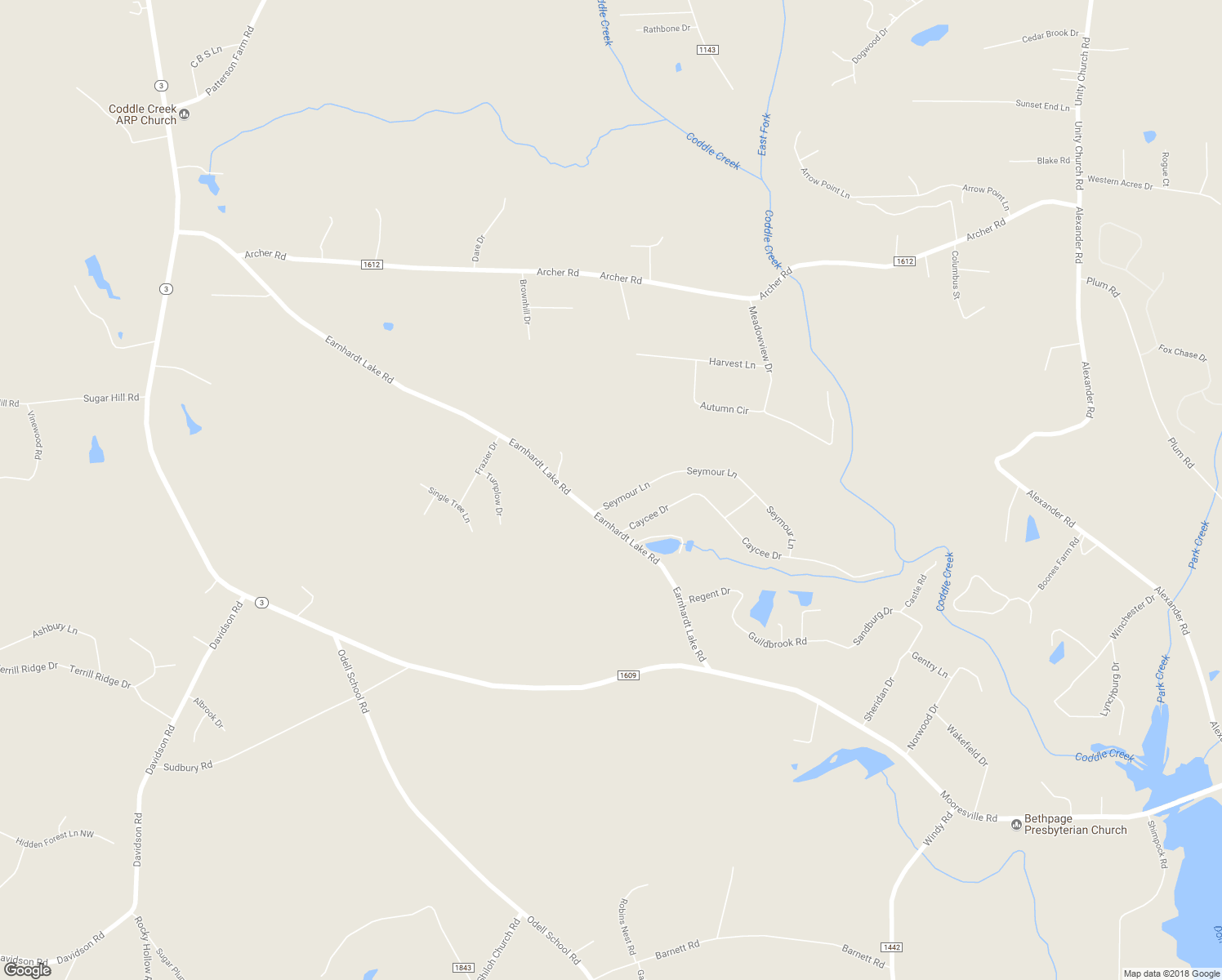 map of restaurants, bars, coffee shops, grocery stores, and more near 9900 Seymour Lane in Davidson