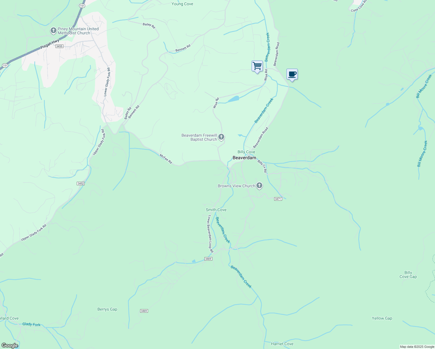 map of restaurants, bars, coffee shops, grocery stores, and more near 98 McFee Road in Candler