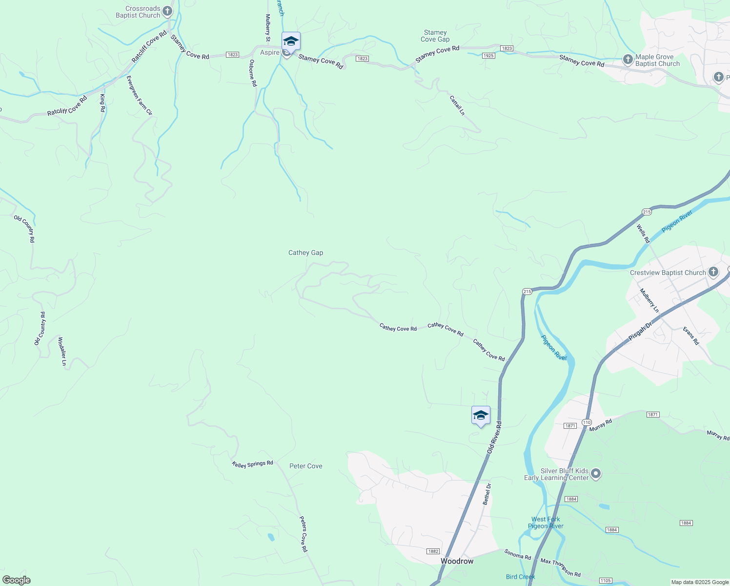 map of restaurants, bars, coffee shops, grocery stores, and more near 720 Spring Valley Drive in Waynesville