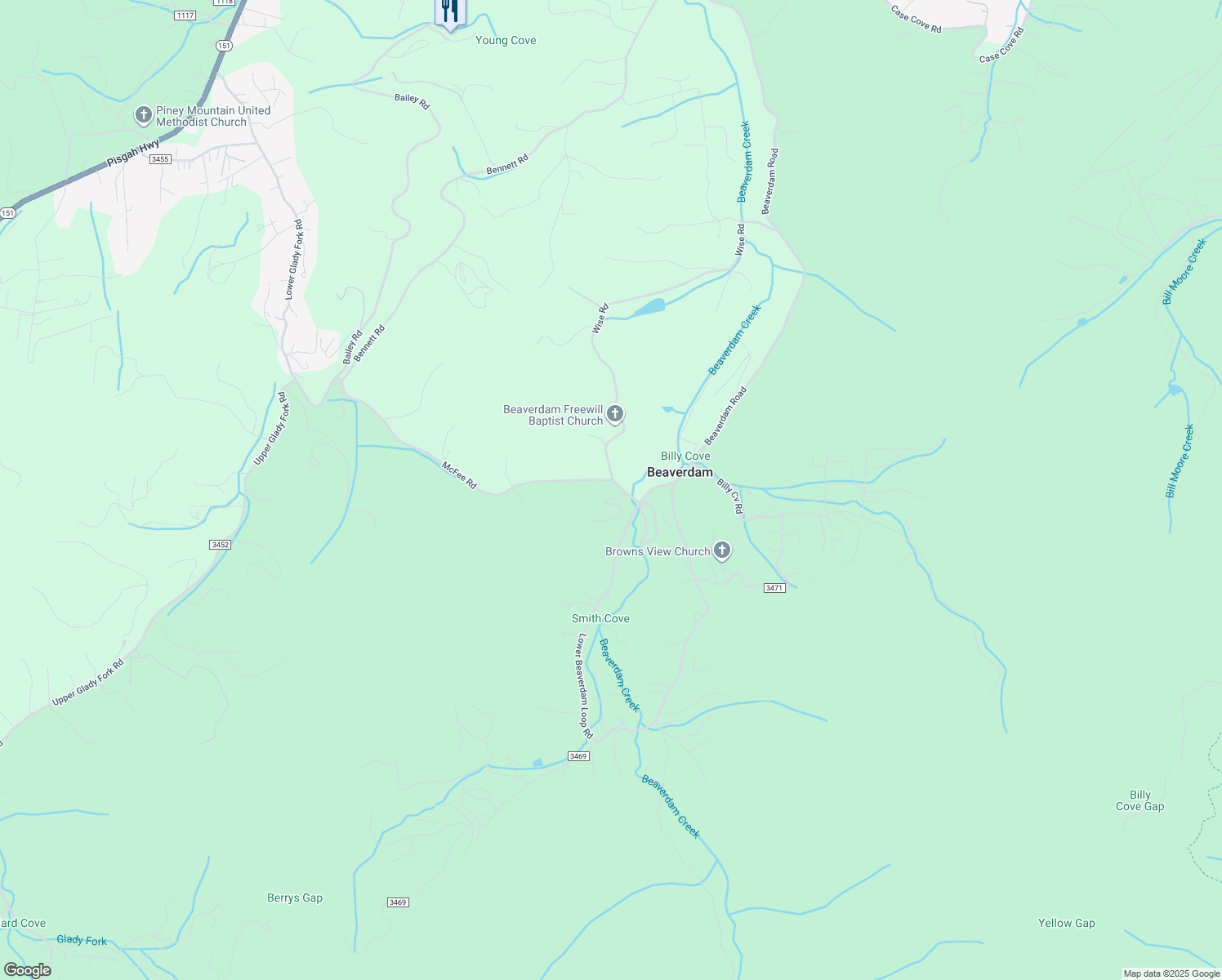 map of restaurants, bars, coffee shops, grocery stores, and more near 98 McFee Road in Candler