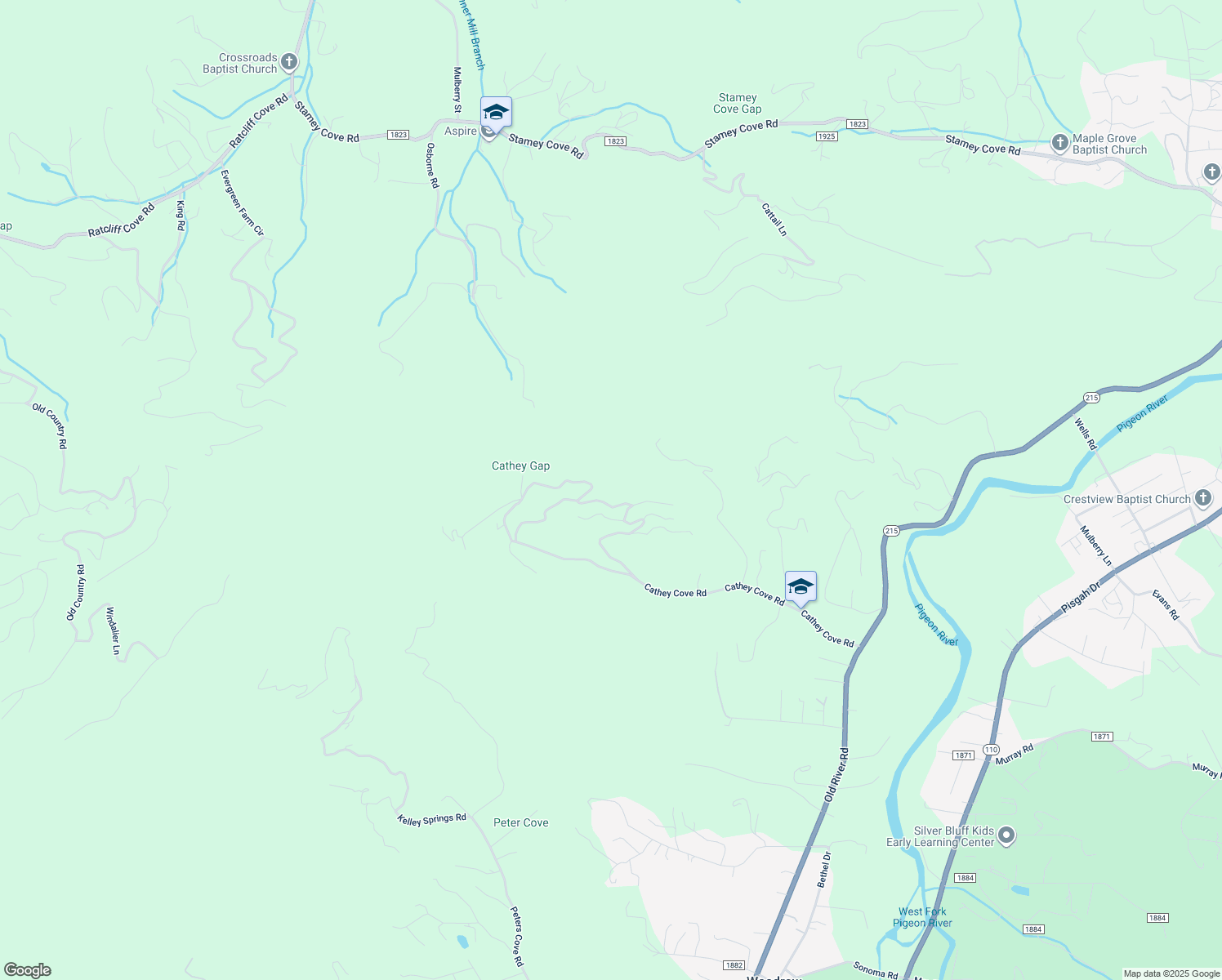 map of restaurants, bars, coffee shops, grocery stores, and more near 720 Spring Valley Drive in Waynesville