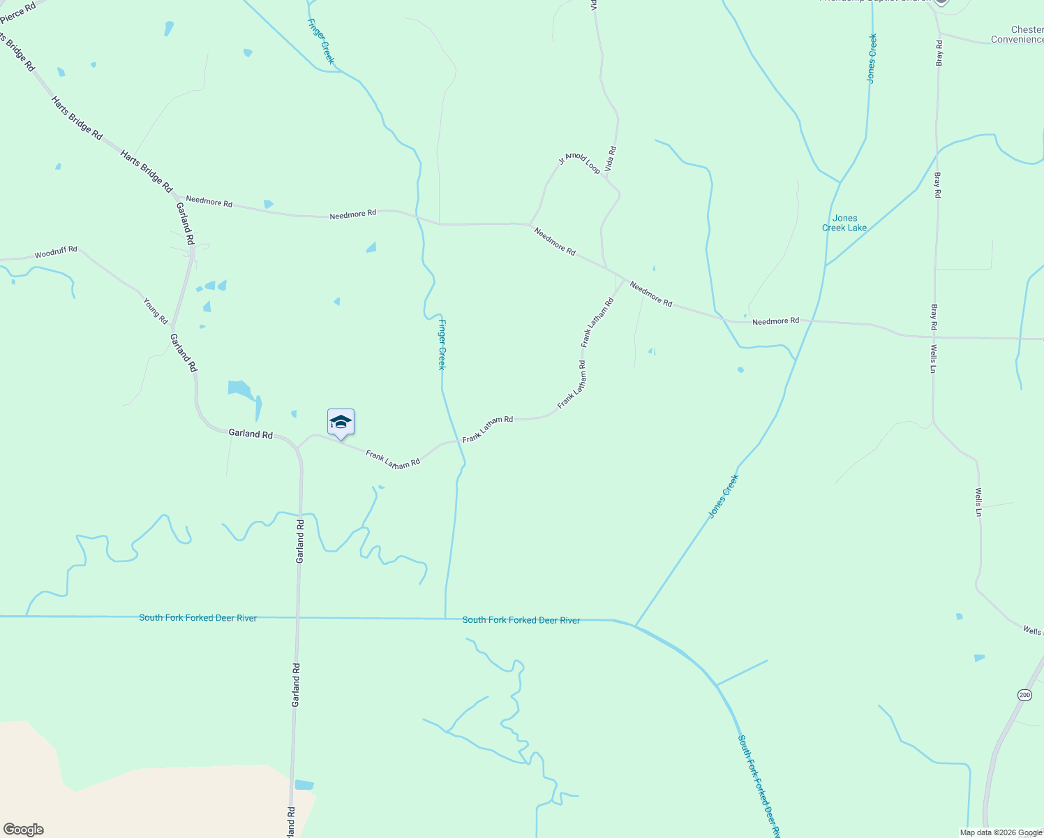 map of restaurants, bars, coffee shops, grocery stores, and more near 1155 Frank Latham Road in Beech Bluff