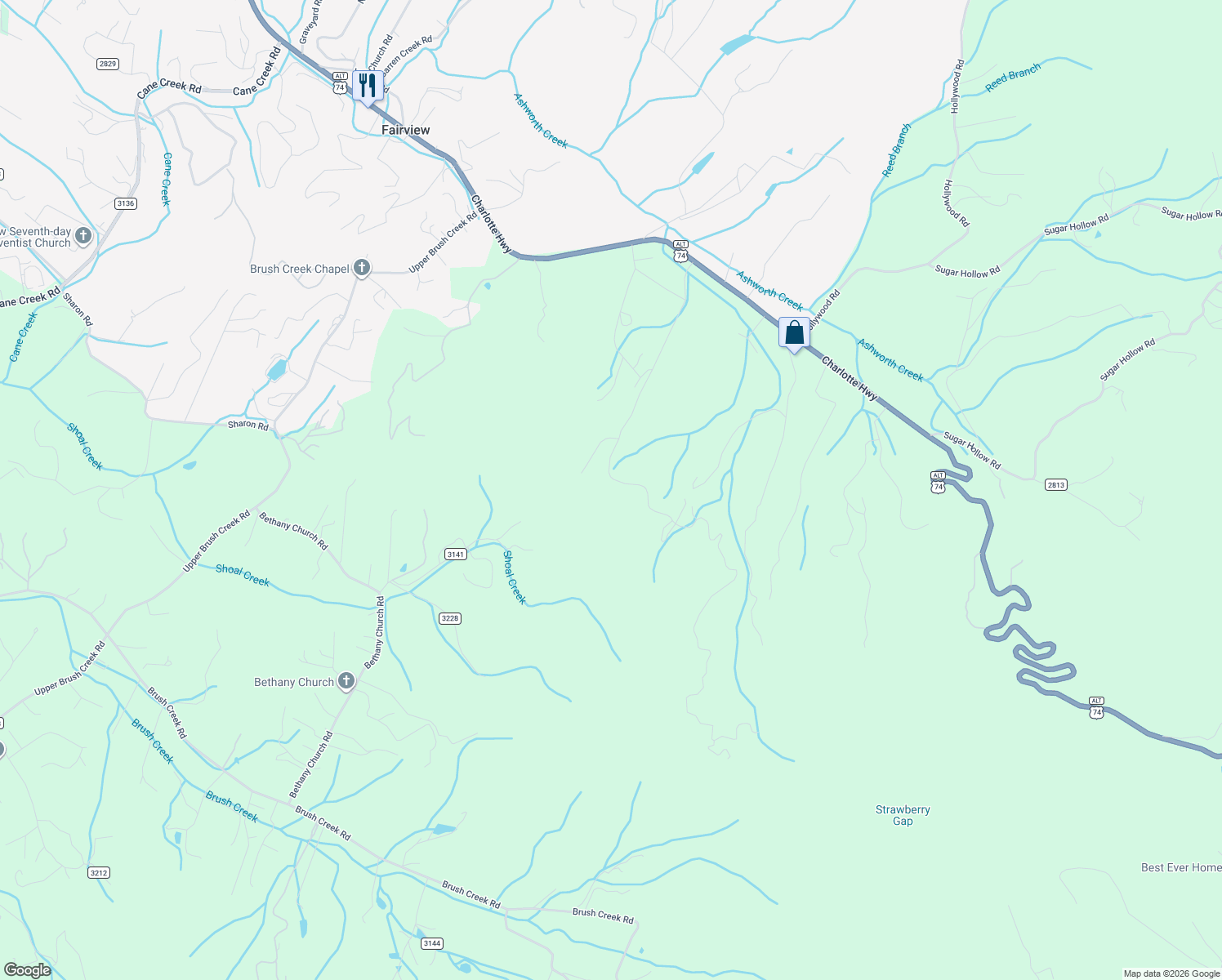 map of restaurants, bars, coffee shops, grocery stores, and more near 192 Smith Knolls Road in Fairview